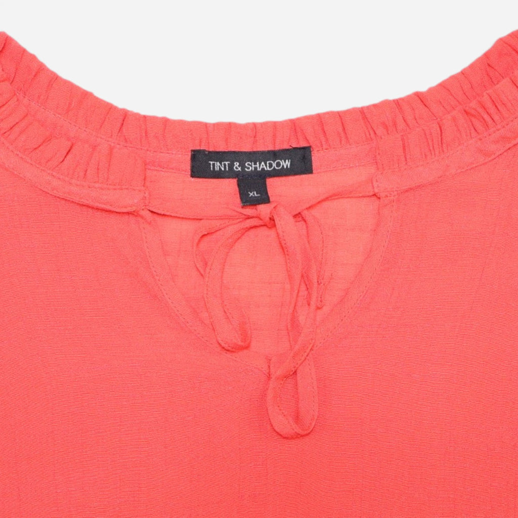 BLUSA CORAL CON MANGAS BORDADAS PARA MUJER | TINT & SHADOW | TALLA XL