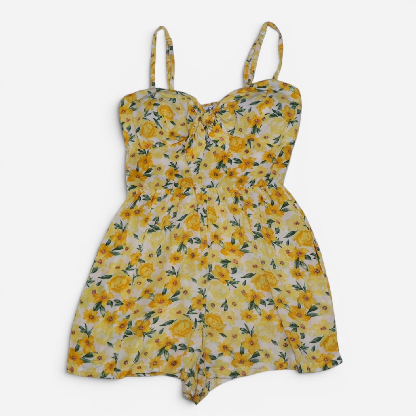ROMPER AMARILLO CON ESTAMPADO DE FLORES | A.W.N. | TALLA XS