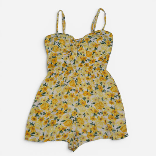 ROMPER AMARILLO CON ESTAMPADO DE FLORES | A.W.N. | TALLA XS