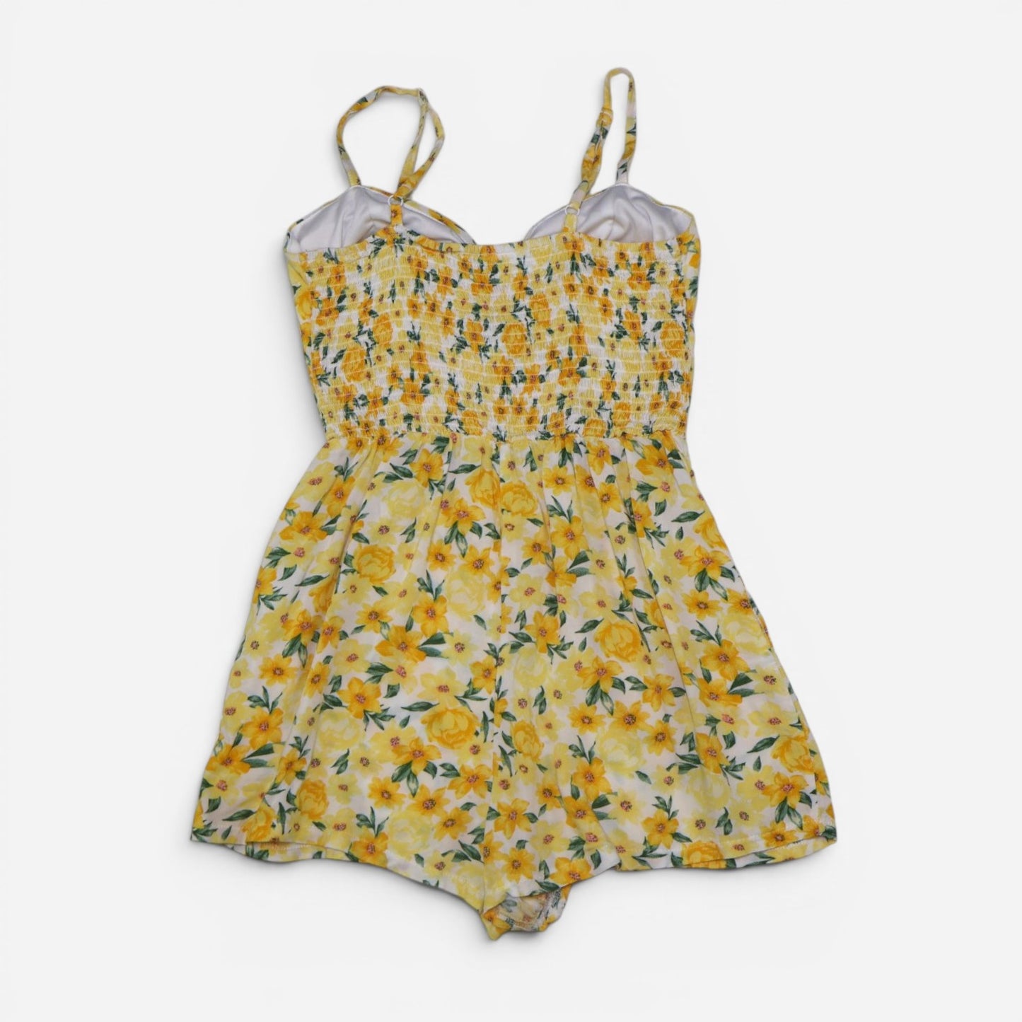 ROMPER AMARILLO CON ESTAMPADO DE FLORES | A.W.N. | TALLA XS