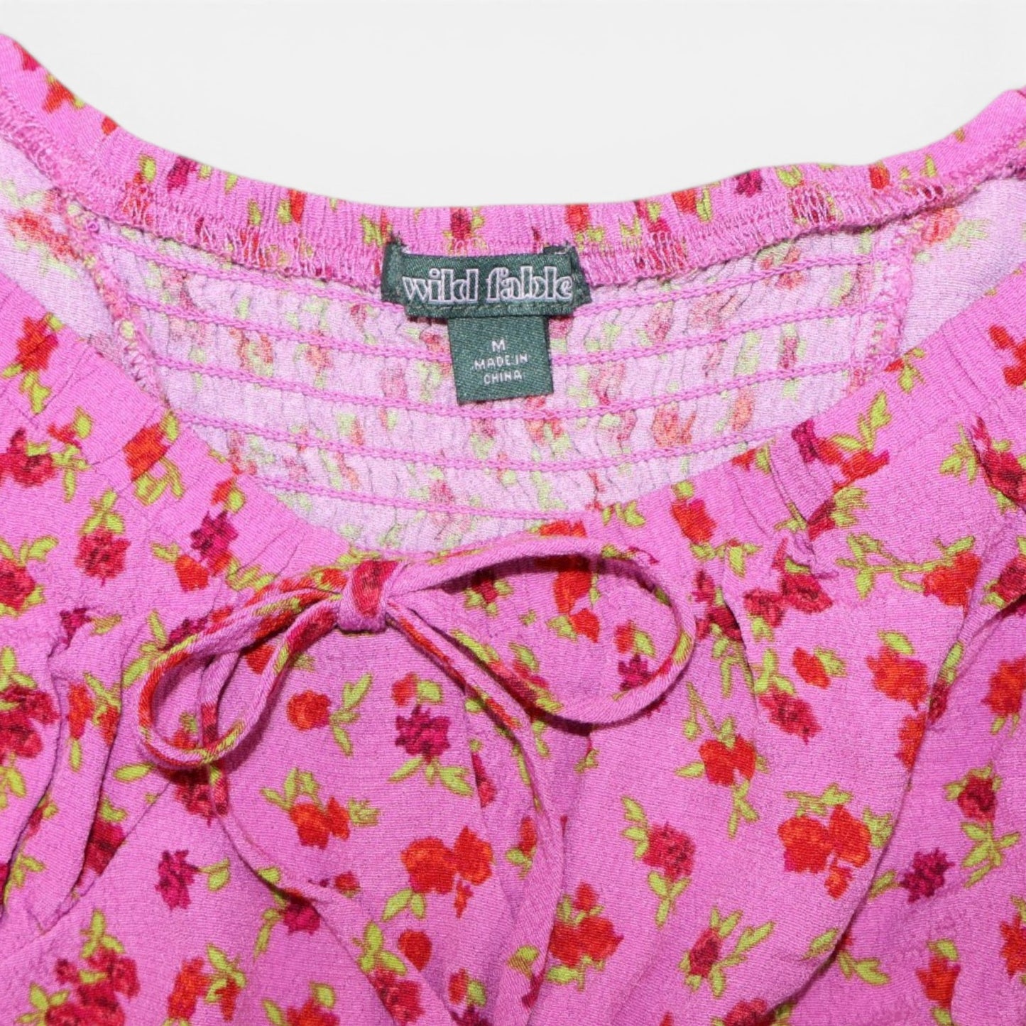 VESTIDO CORTO ROSADO FLOREADO | WILD FABLE | TALLA M