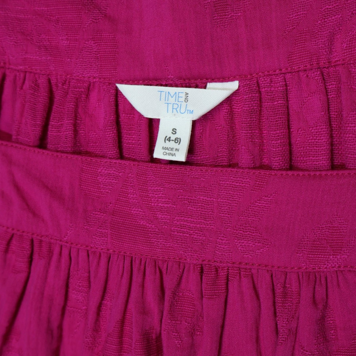 BLUSA FUCSIA CON MANGAS 3/4 PARA MUJER | TIME AND TRU | TALLA S