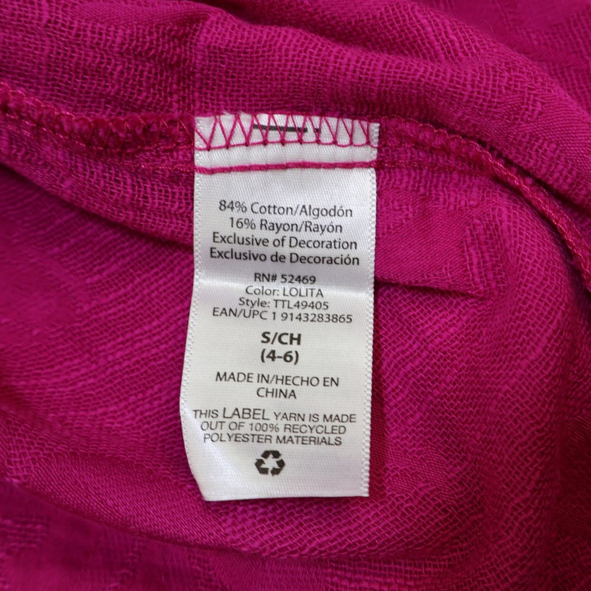 BLUSA FUCSIA CON MANGAS 3/4 PARA MUJER | TIME AND TRU | TALLA S