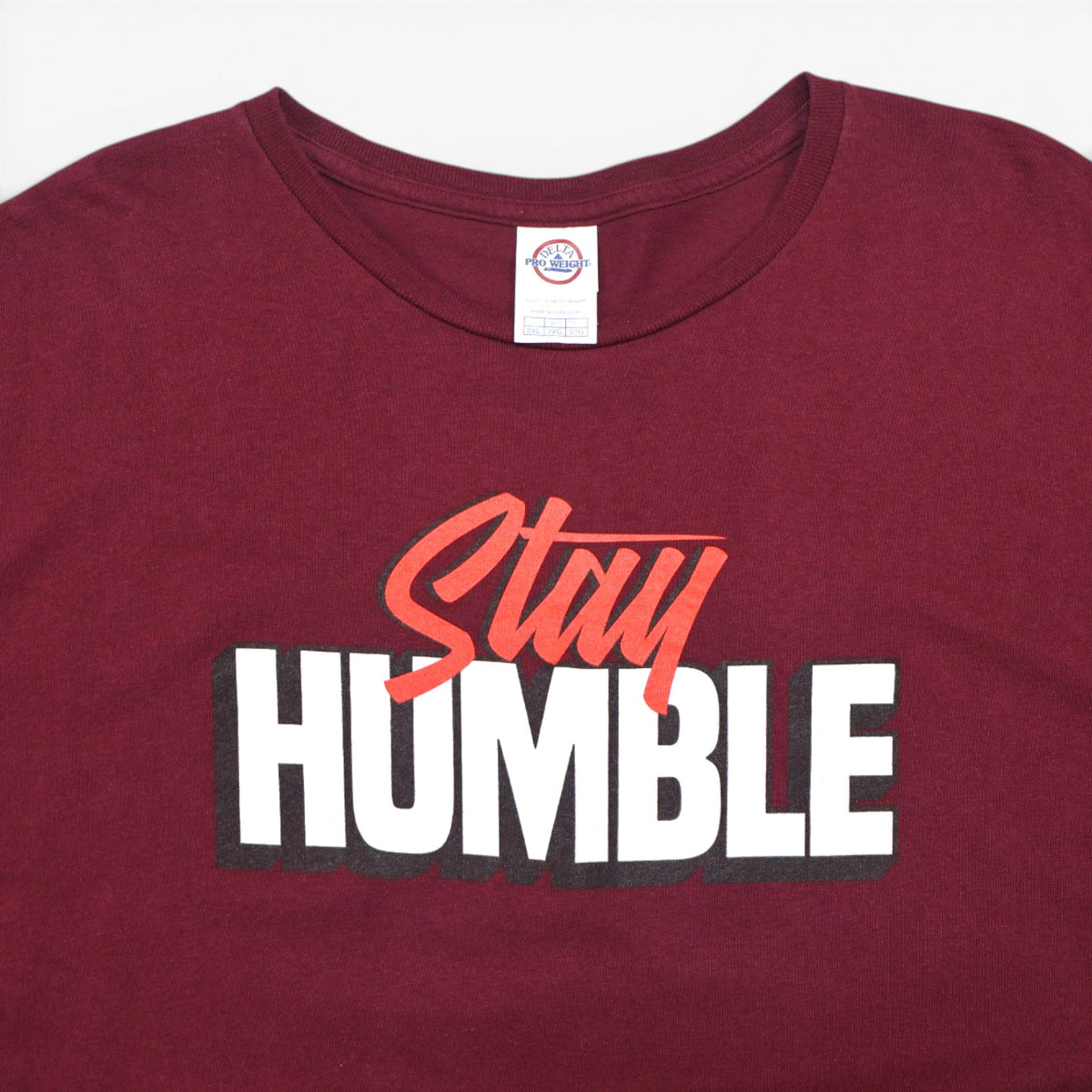 T-SHIRT DE HOMBRE CON ESTAMPADO STAY HUMBLE | DELTA PRO WEIGHT | TALLA 2XL