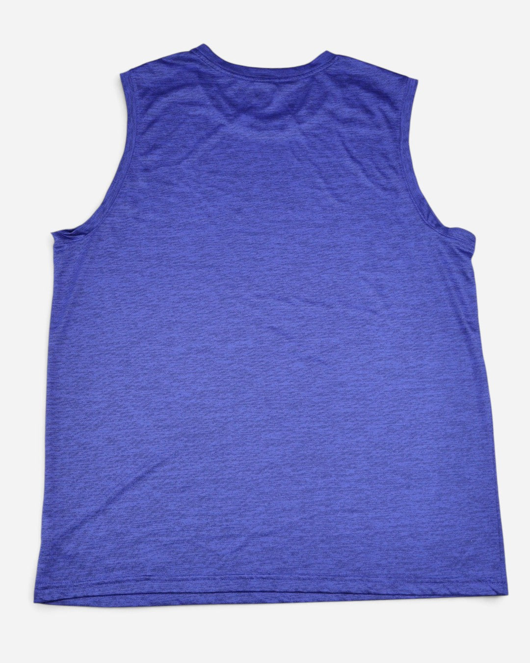 Espalda de camiseta deportiva azul sin mangas para hombre, ropa de segunda mano en RD