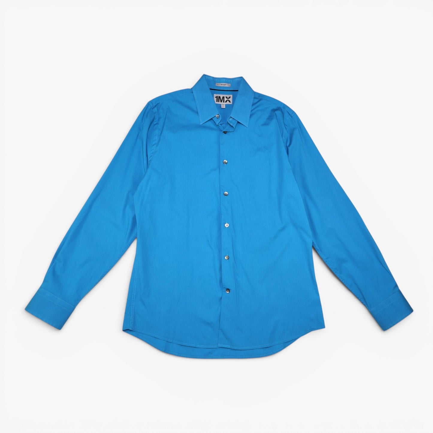CAMISA AZUL MANGA LARGA FITTED | 1MX EXPRESS | TALLA 16-16½ (L)