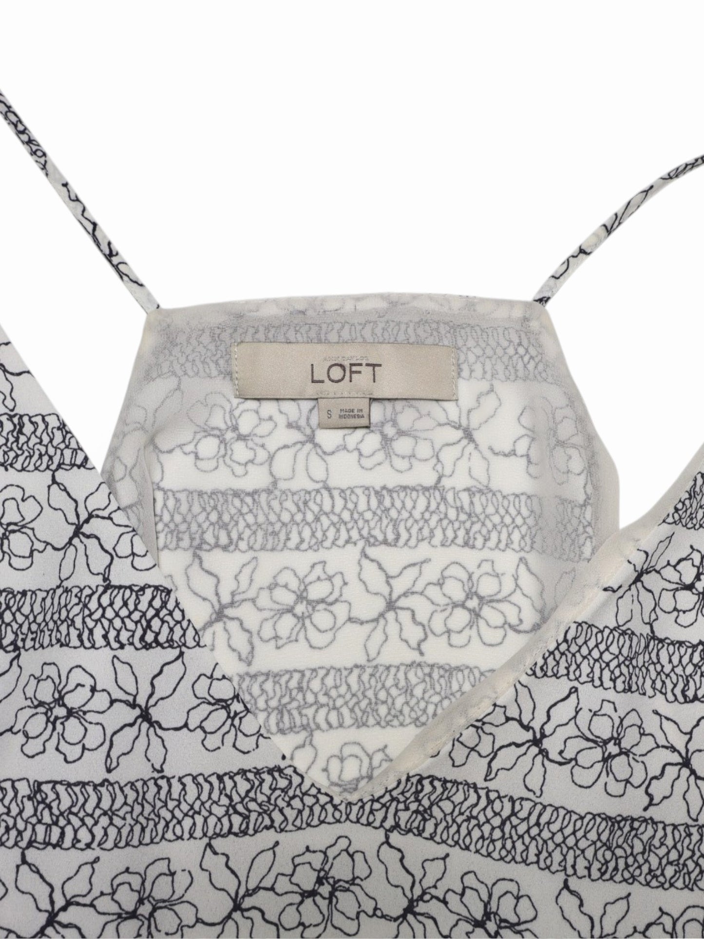 TOP DE TIRANTES CREMA CON ESTAMPADO FLORAL | LOFT | TALLA S
