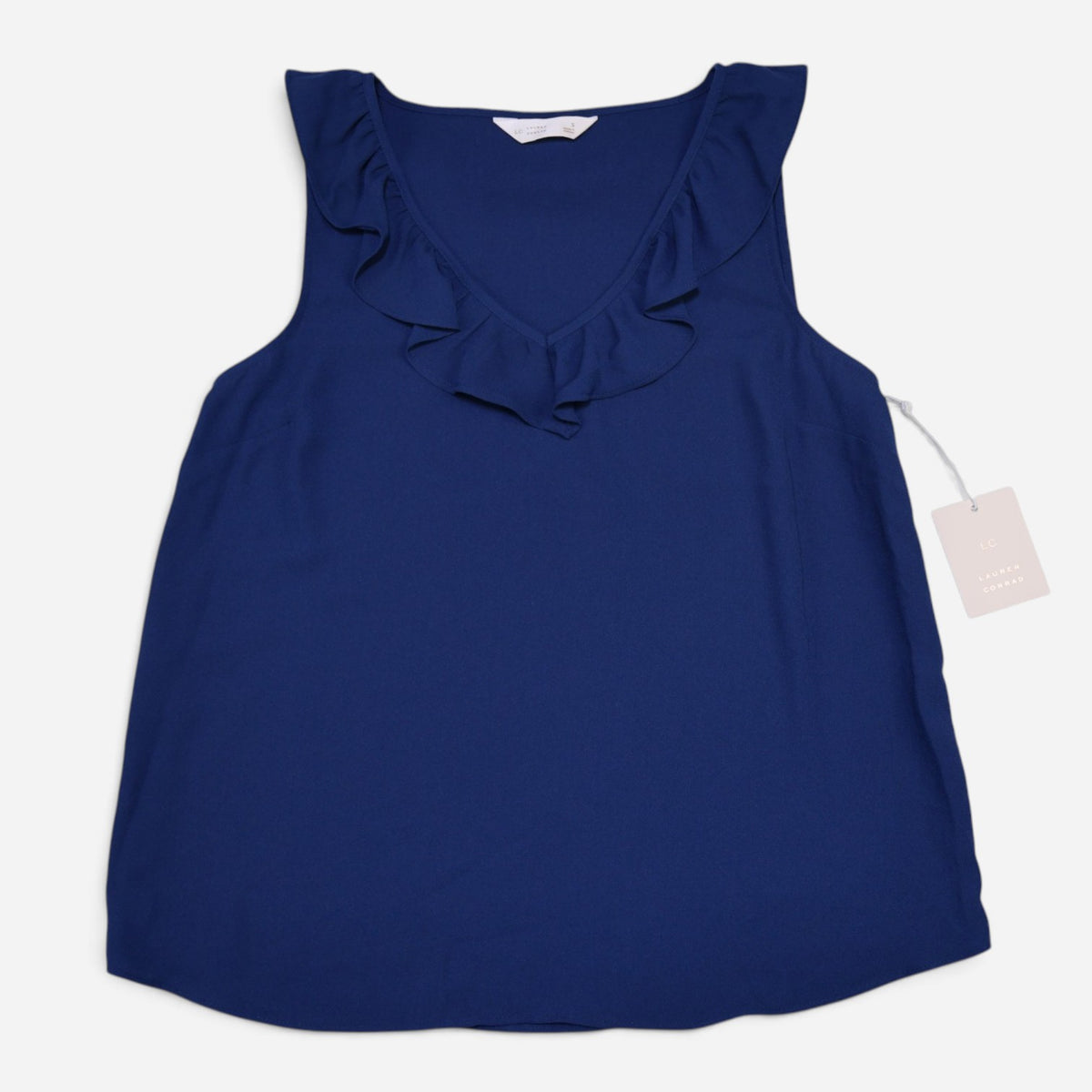 NEW | BLUSA AZUL MARINO SIN MANGAS PARA MUJER | LAUREN CONRAD | TALLA S