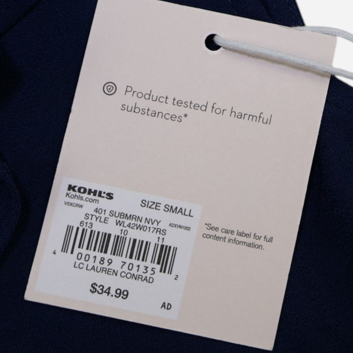 NEW | BLUSA AZUL MARINO SIN MANGAS PARA MUJER | LAUREN CONRAD | TALLA S