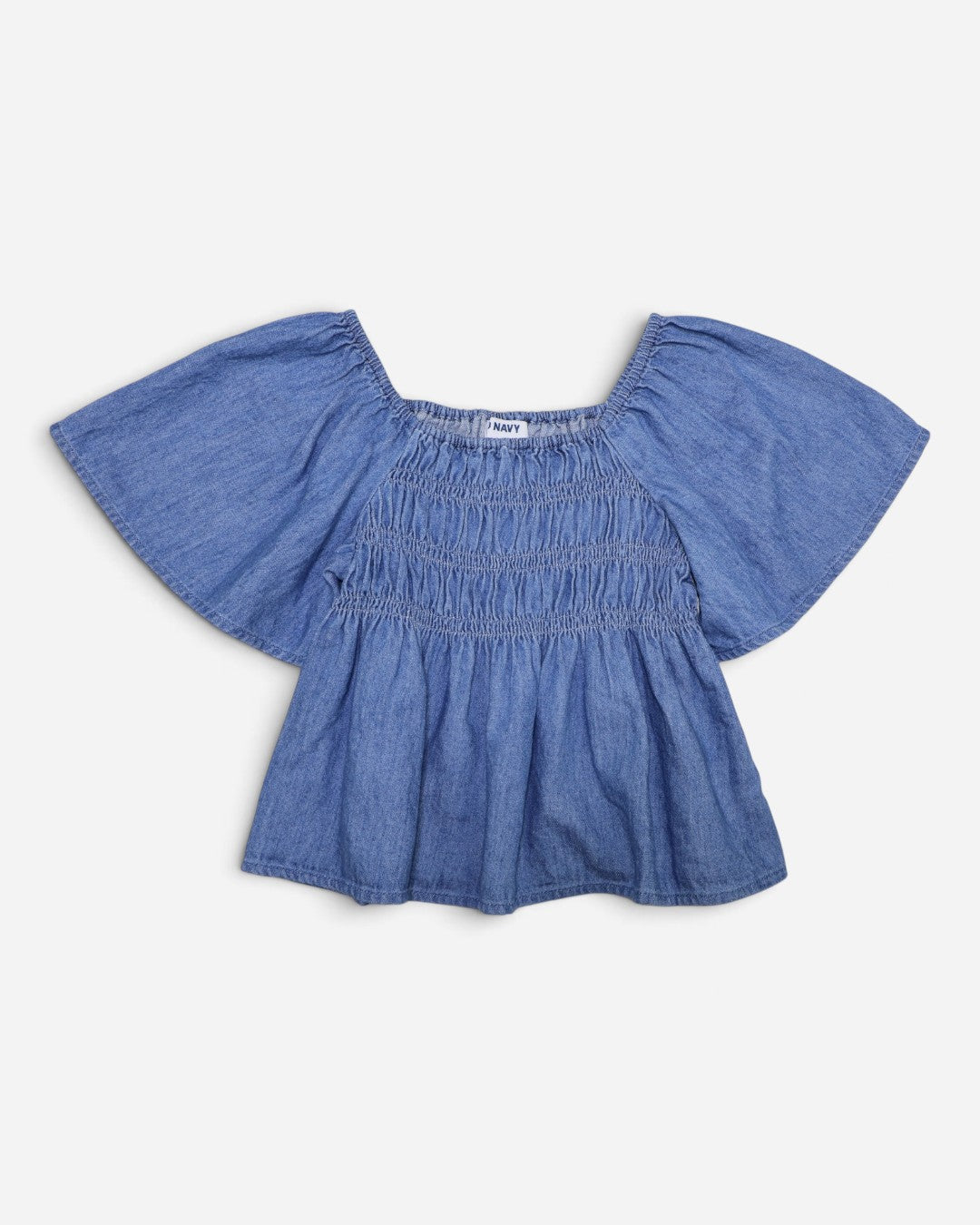 Blusa de jean azul con mangas acampanadas para niña, marca Old Navy, talla M (8), ropa de segunda mano en República Dominicana