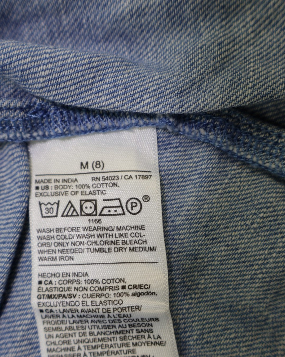 Blusa de jean azul con mangas acampanadas para niña, marca Old Navy, talla M (8), ropa de segunda mano en República Dominicana