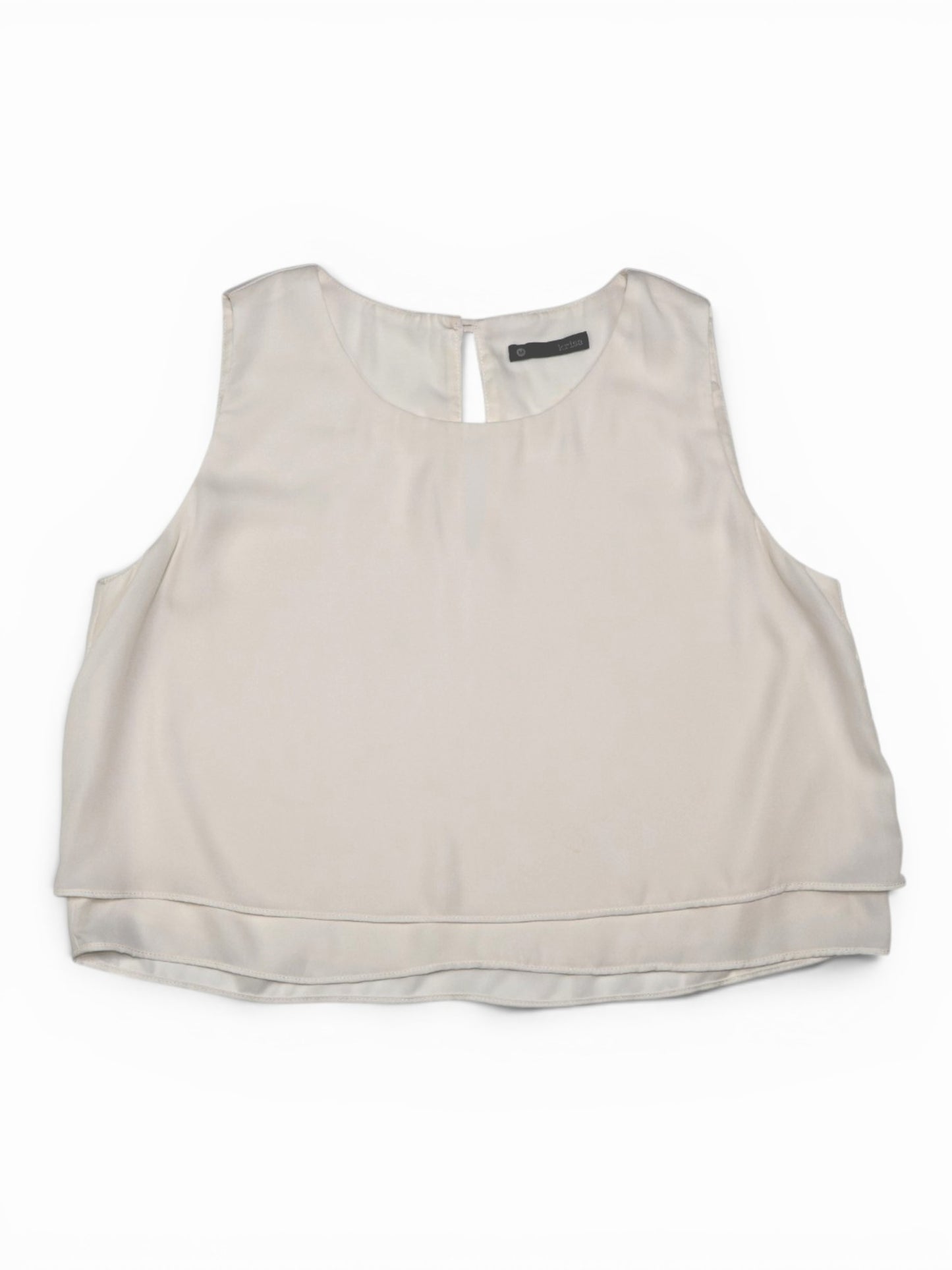 BLUSA CORTA CREMA SIN MANGAS | KRISA | TALLA M