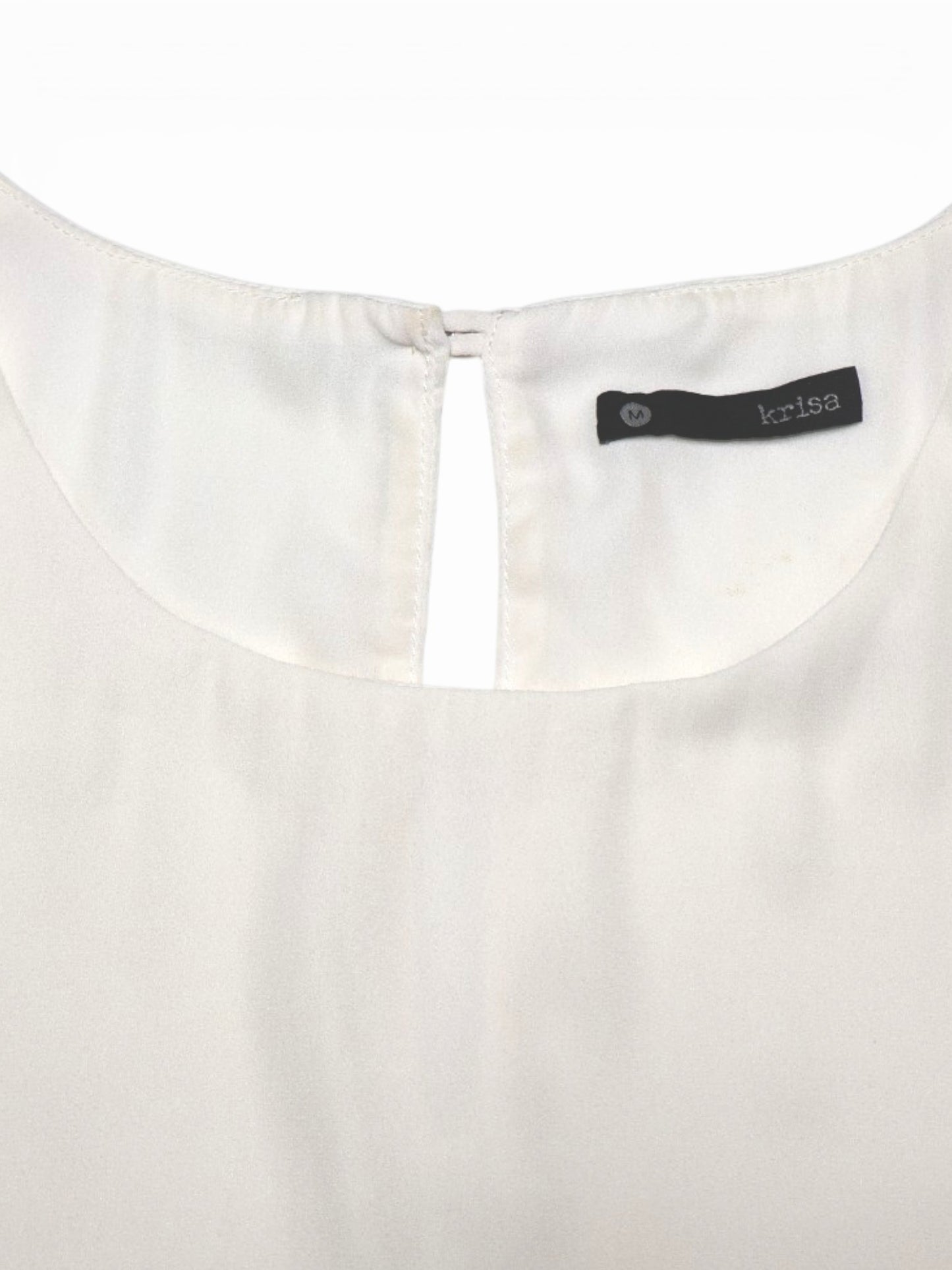 BLUSA CORTA CREMA SIN MANGAS | KRISA | TALLA M