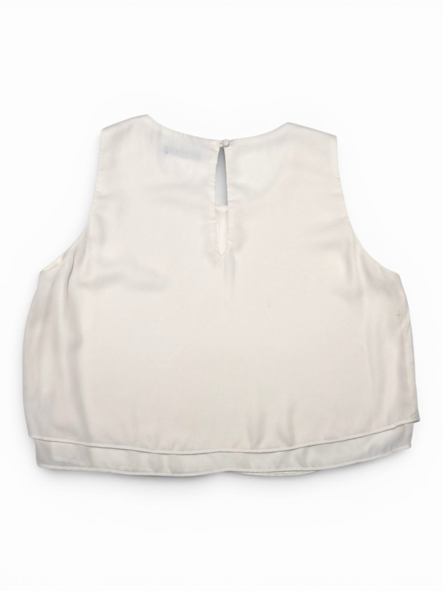 BLUSA CORTA CREMA SIN MANGAS | KRISA | TALLA M