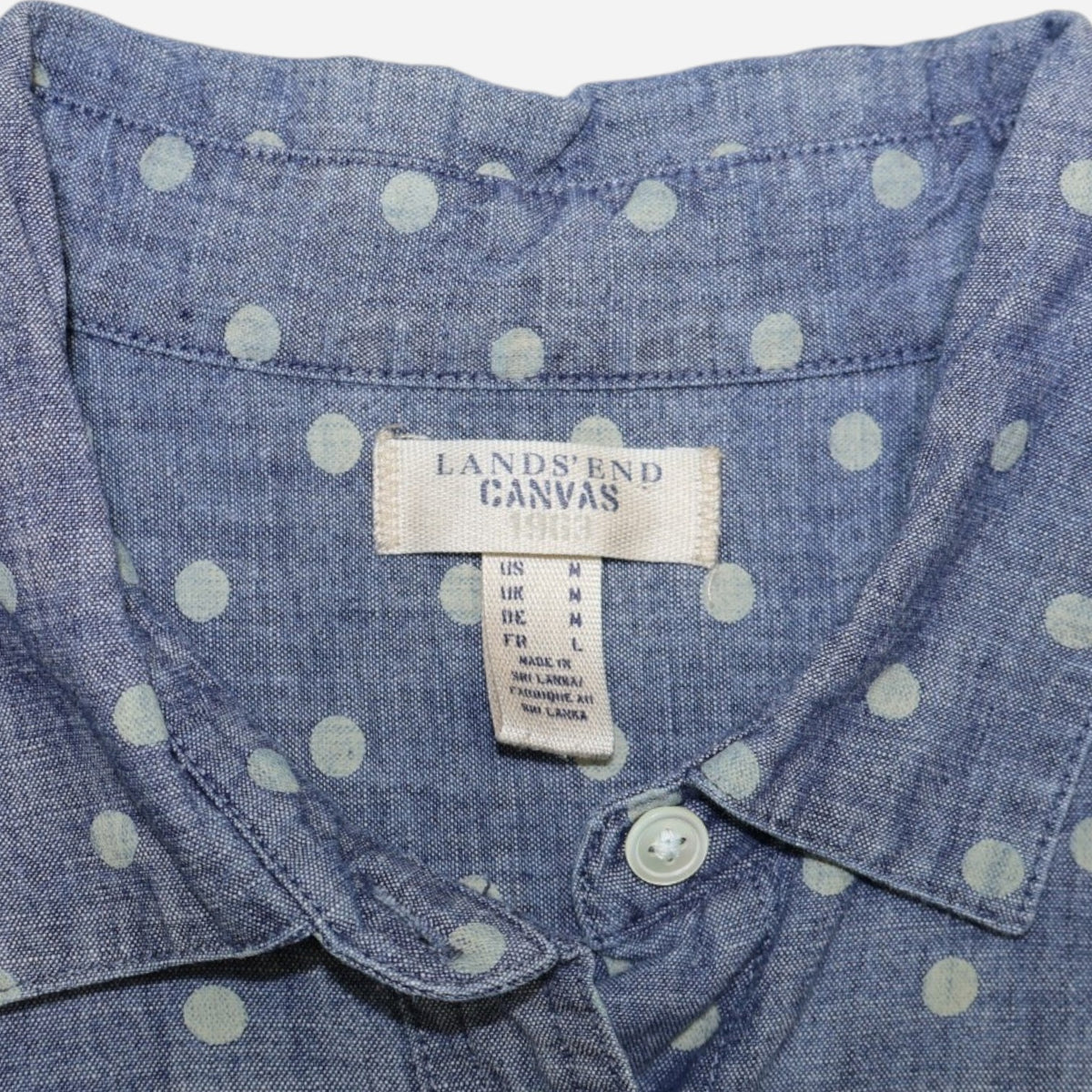 CAMISA AZUL DE LUNARES PARA MUJER | LANDS' END | TALLA M
