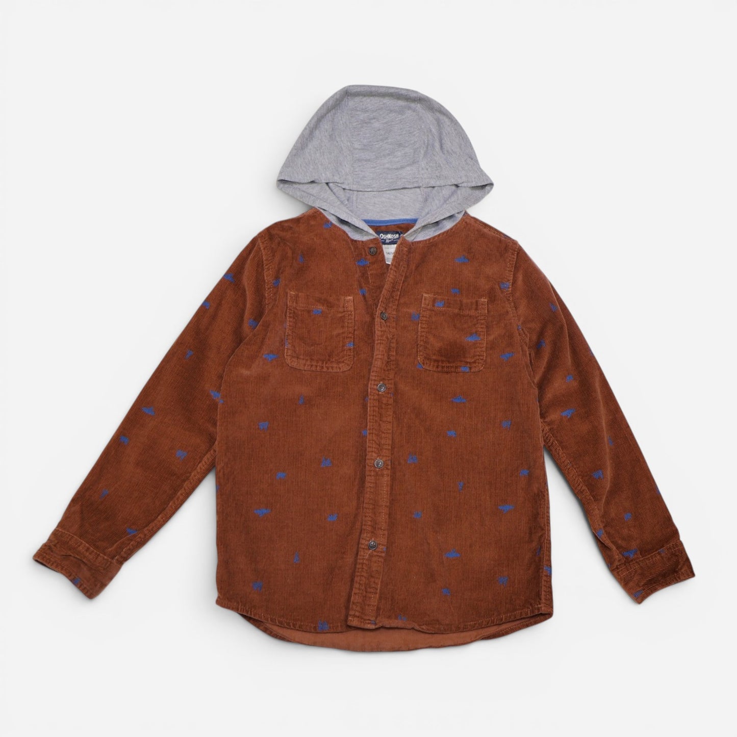 CAMISA DE CORDUROY CON CAPUCHA | OSHKOSH B’GOSH | TALLA 14 AÑOS