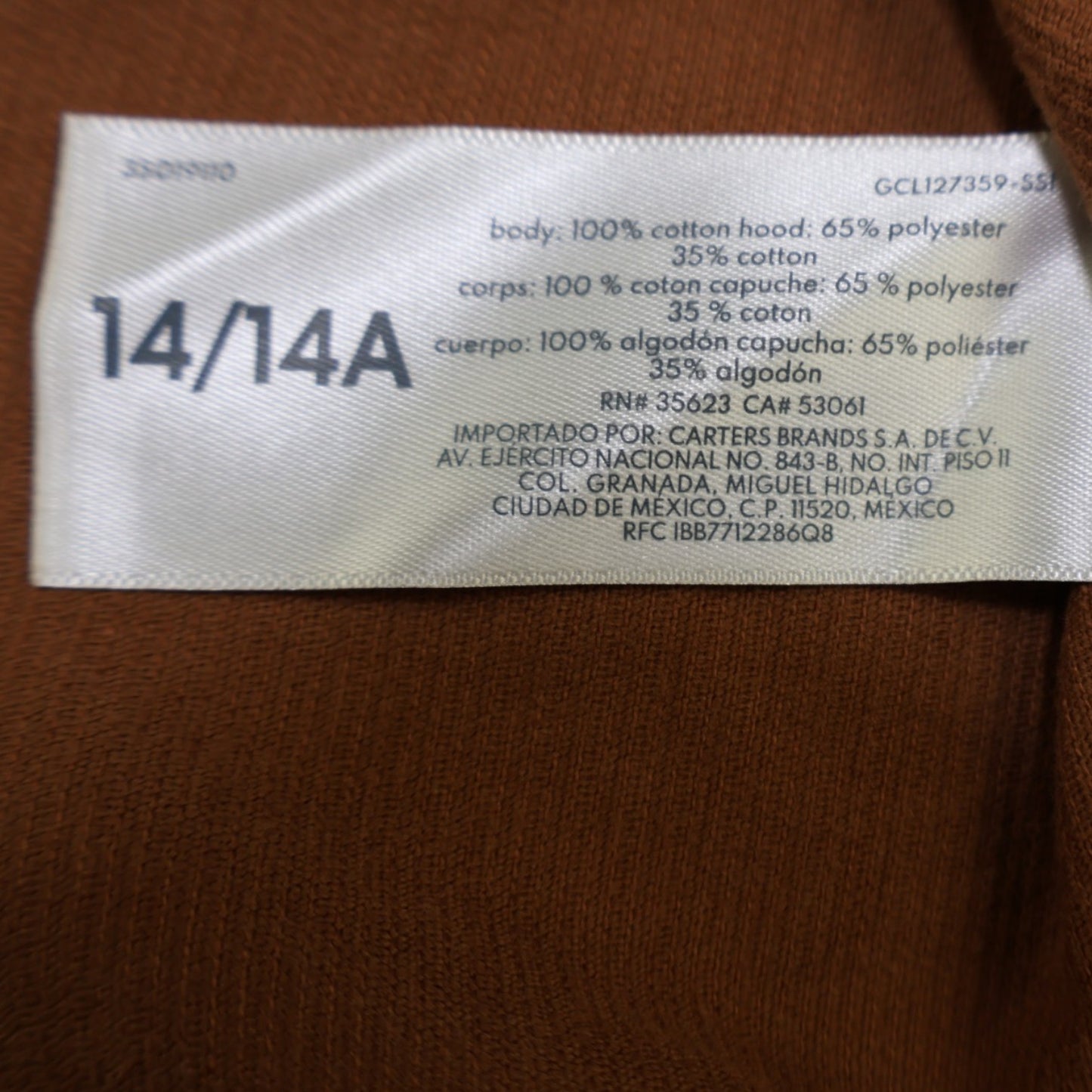 CAMISA DE CORDUROY CON CAPUCHA | OSHKOSH B’GOSH | TALLA 14 AÑOS