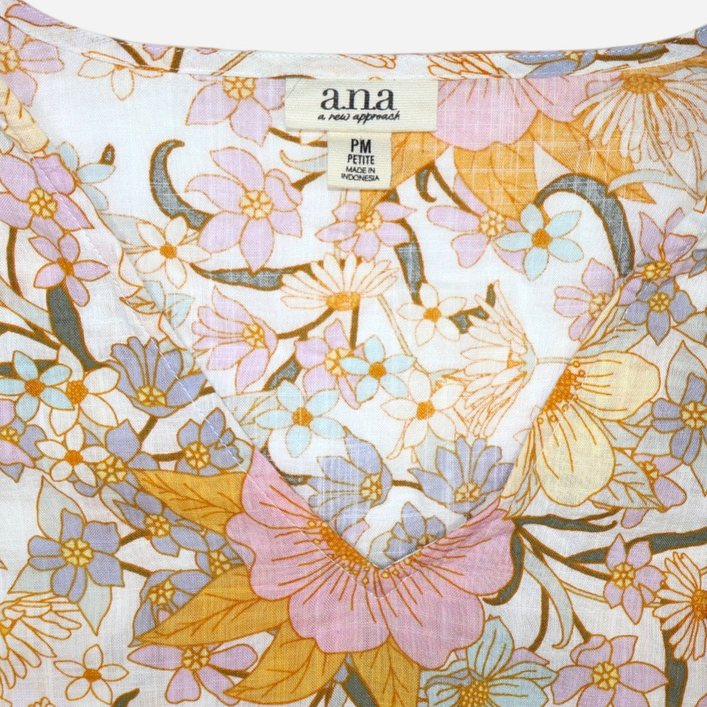 BLUSA CON ESTAMPADO FLORAL DE MANGA 3/4 PARA MUJER | A.N.A | TALLA M PETITE