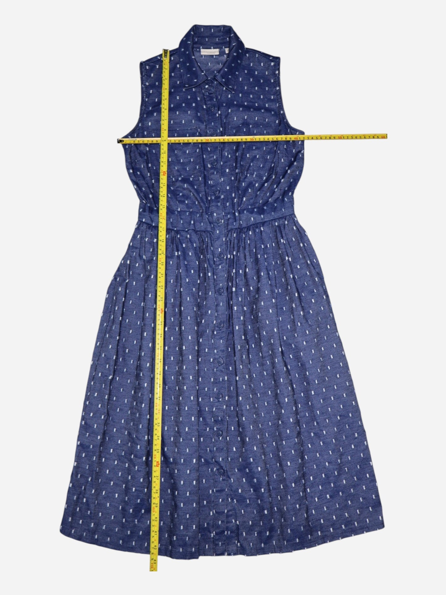 VESTIDO CAMISERO MIDI SIN MANGAS | EVA MENDES | TALLA 6 (S)