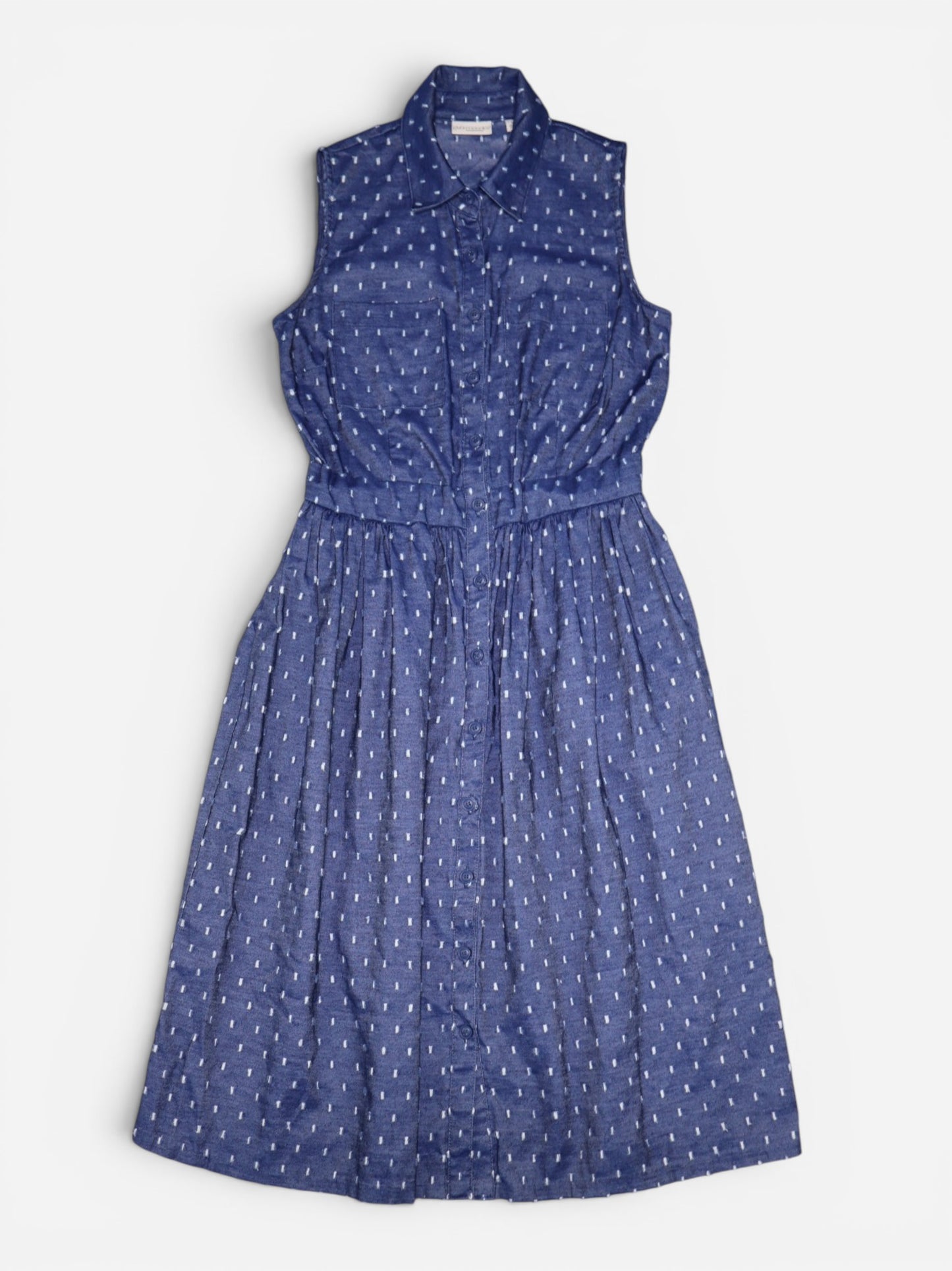 VESTIDO CAMISERO MIDI SIN MANGAS | EVA MENDES | TALLA 6 (S)