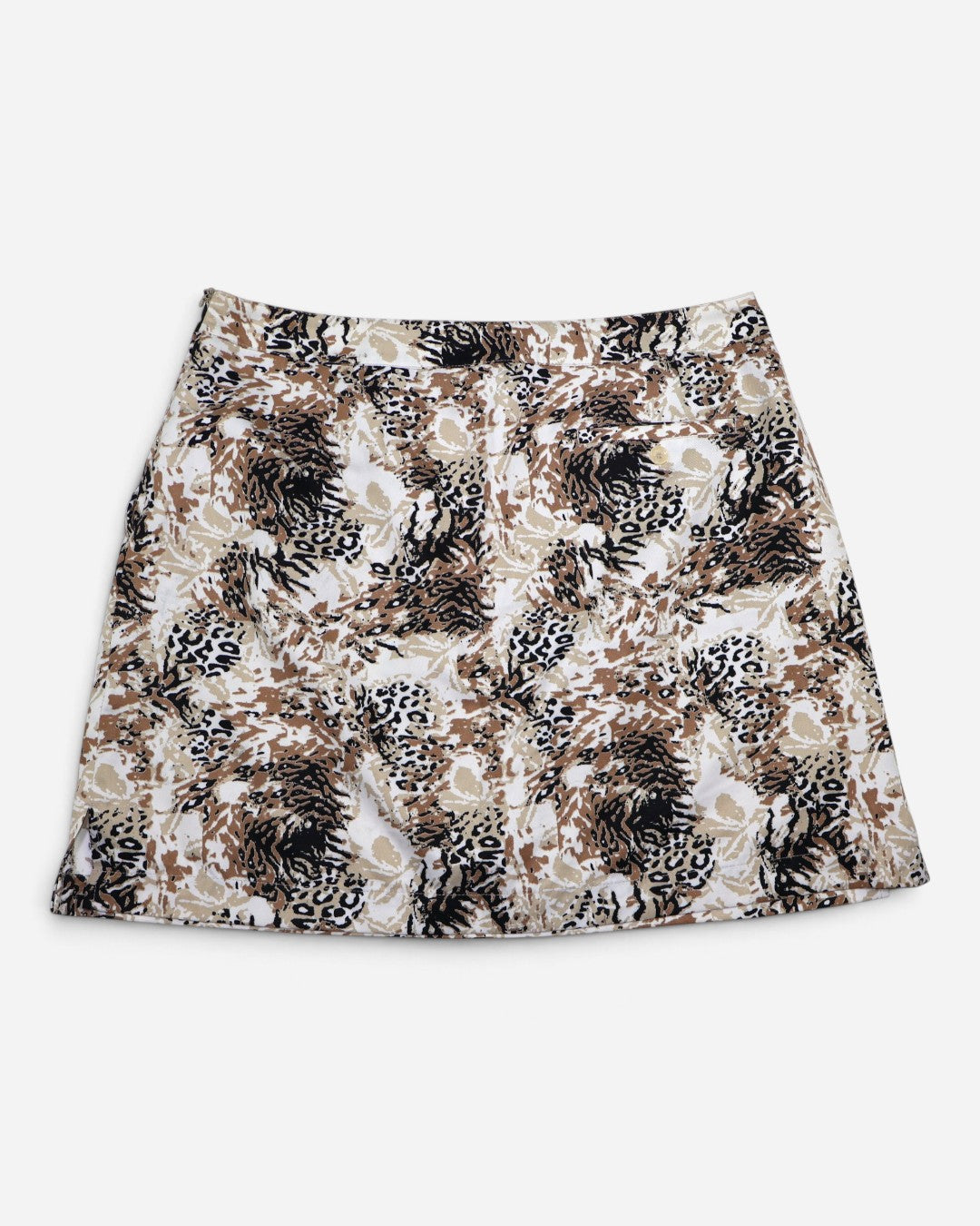 Falda short de golf con estampado animal para mujer, marca Allyson Whitmore, talla 14, ropa de segunda mano en República Dominicana