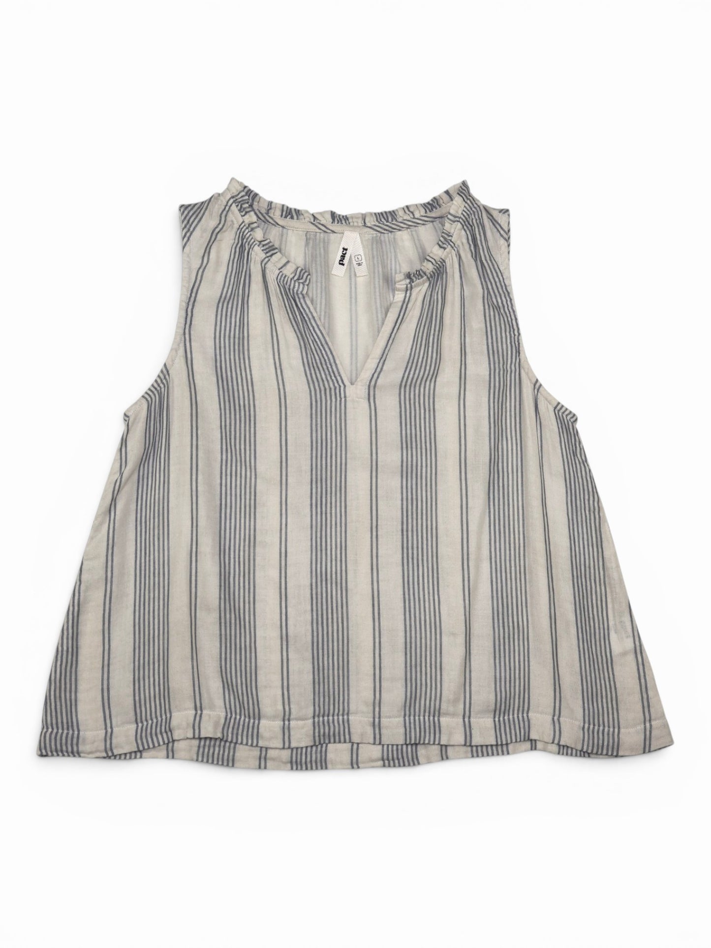 TOP SIN MANGAS CON RAYAS VERTICALES | PACT | TALLA L