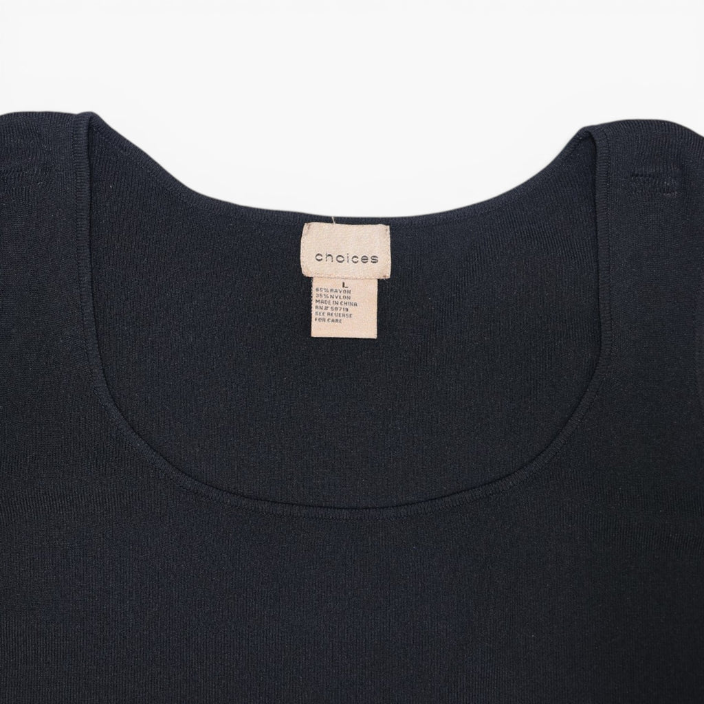 TOP NEGRO SIN MANGAS | CHOICES | TALLA L