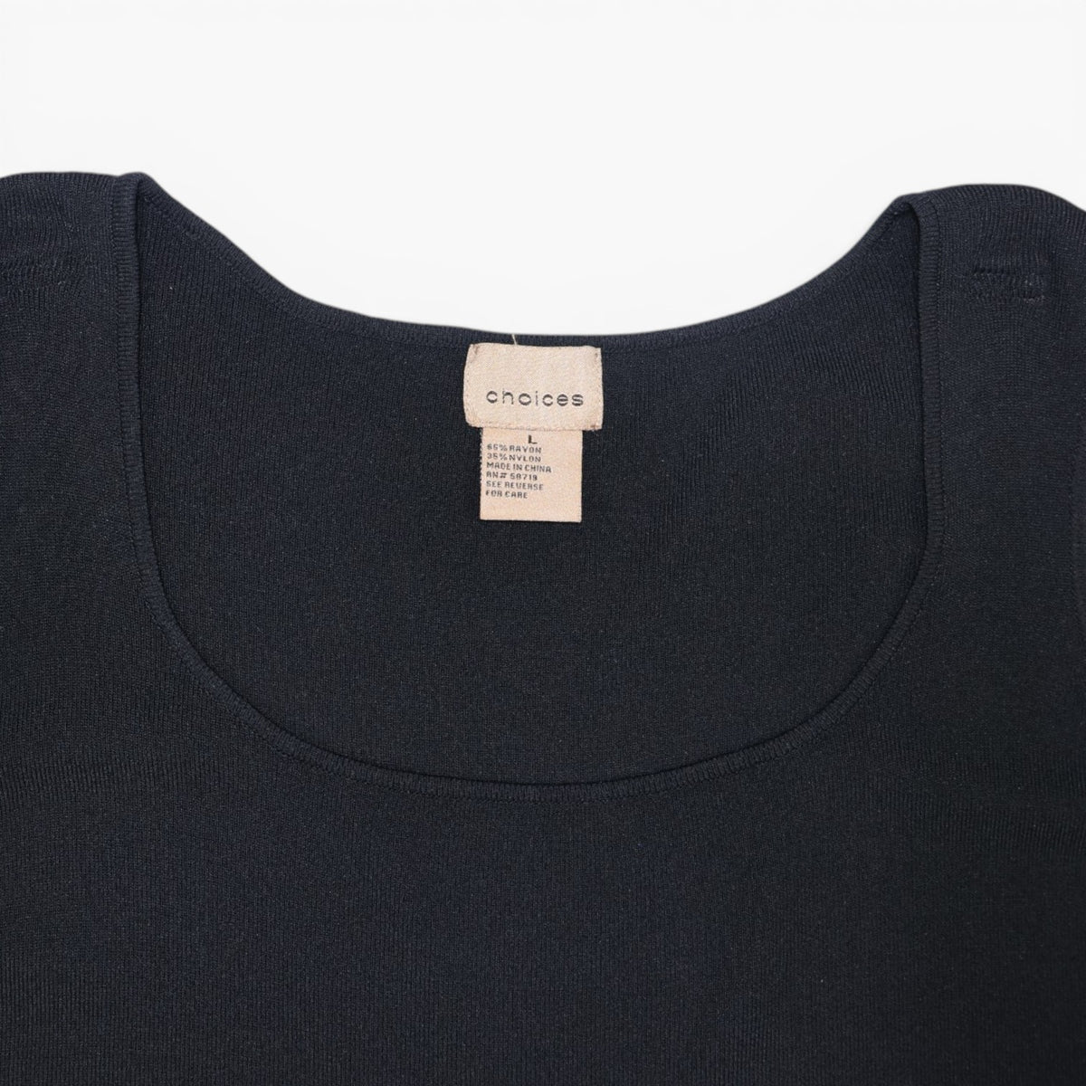 TOP NEGRO SIN MANGAS | CHOICES | TALLA L