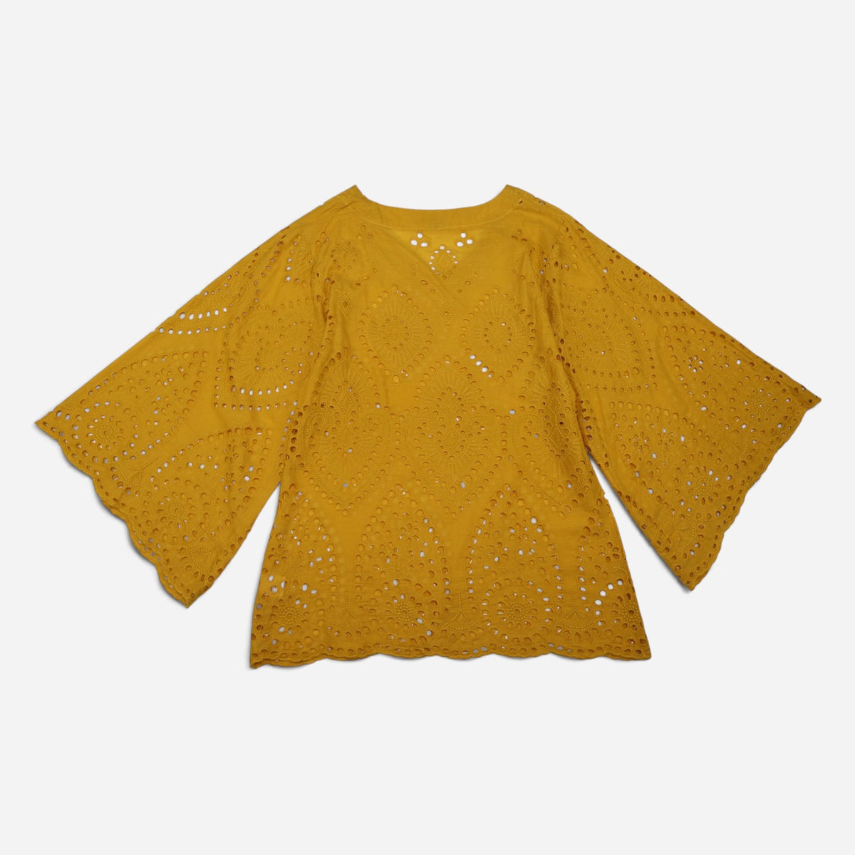 BLUSA AMARILLA CON BORDADO | DOR DOR COUTURE | TALLA S (OVERSIZE)