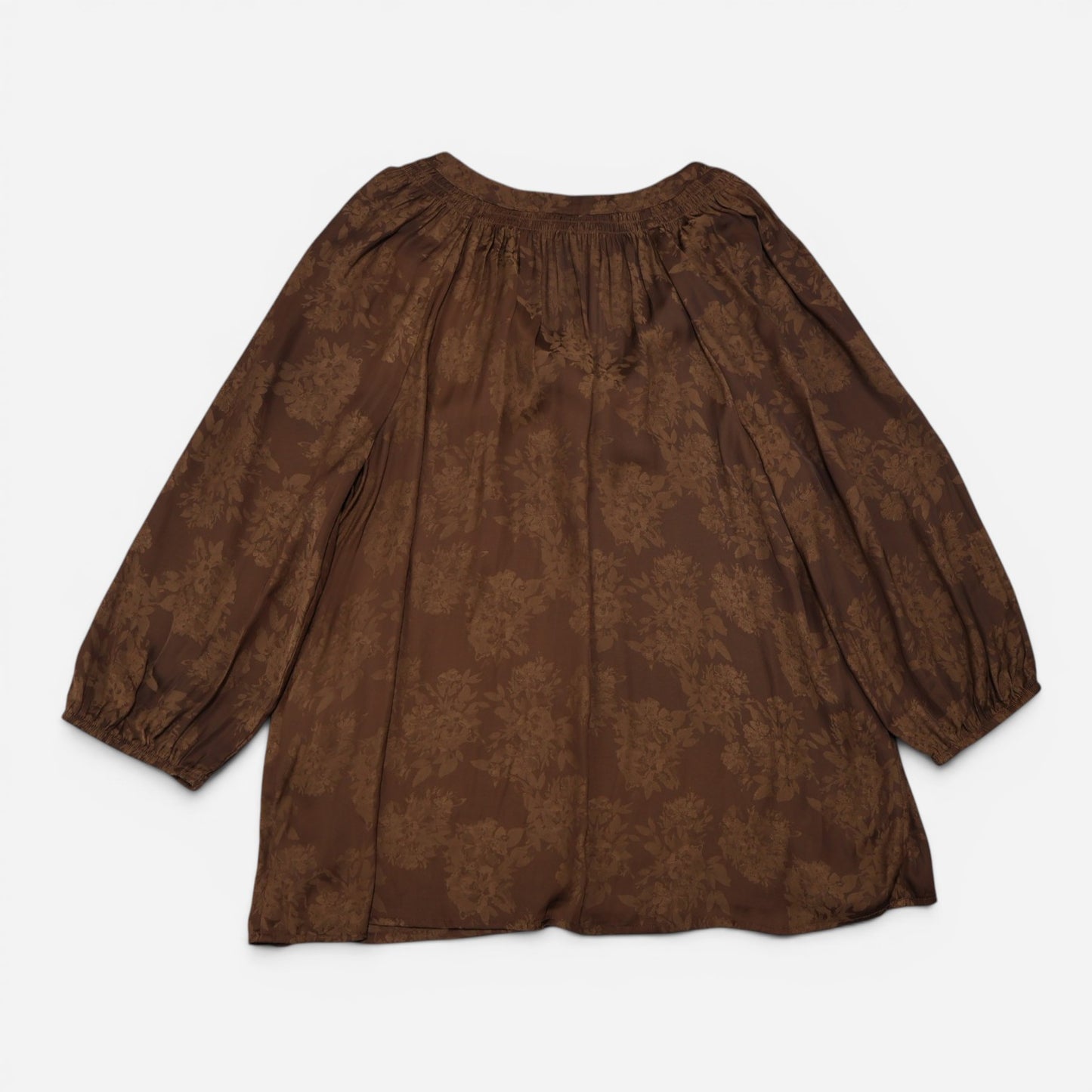 BLUSA MARRÓN DE MANGAS 3/4 CON ESTAMPADO FLORAL | CROWN & IVY | TALLA M