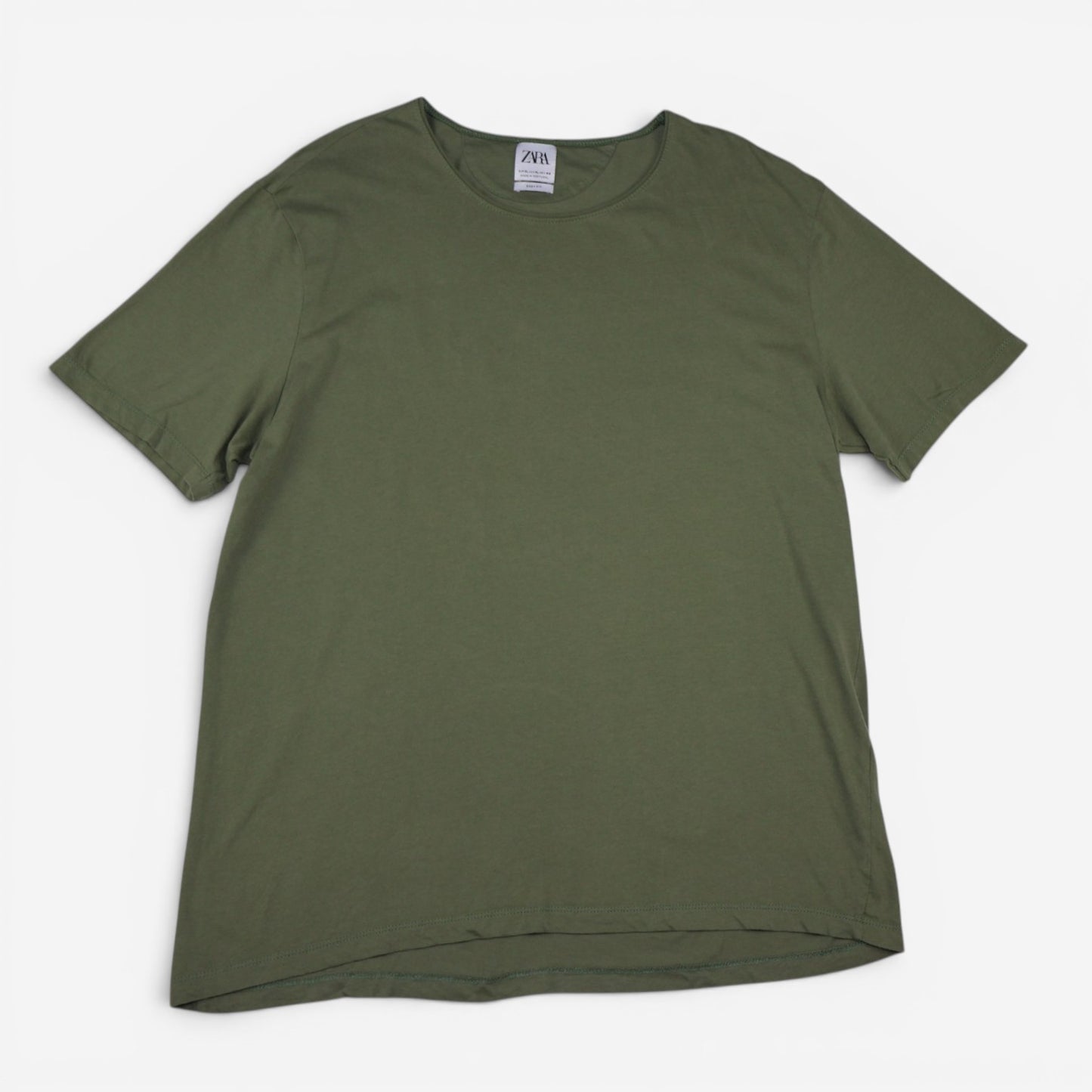 T-SHIRT VERDE OLIVO EASY FIT | ZARA | TALLA XL