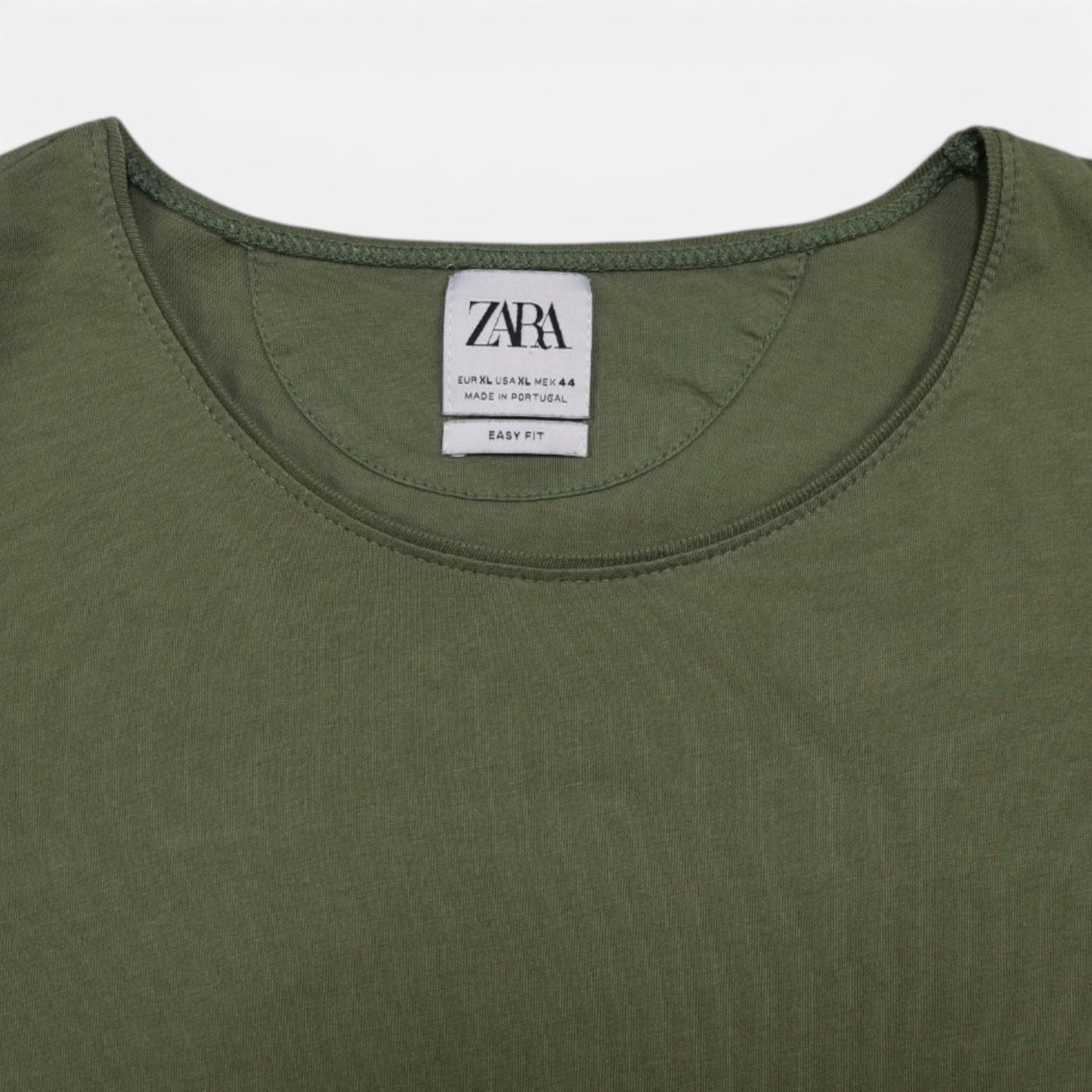 T-SHIRT VERDE OLIVO EASY FIT | ZARA | TALLA XL