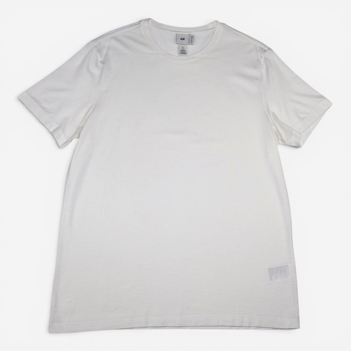 CAMISETA BÁSICA BLANCA DE HOMBRE | H&M | TALLA L