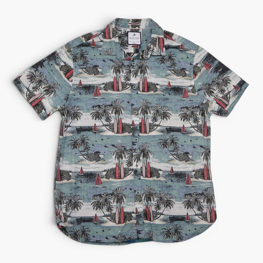 CAMISA MANGA CORTA CON ESTAMPADO TROPICAL | DENIM & FLOWER | TALLA L