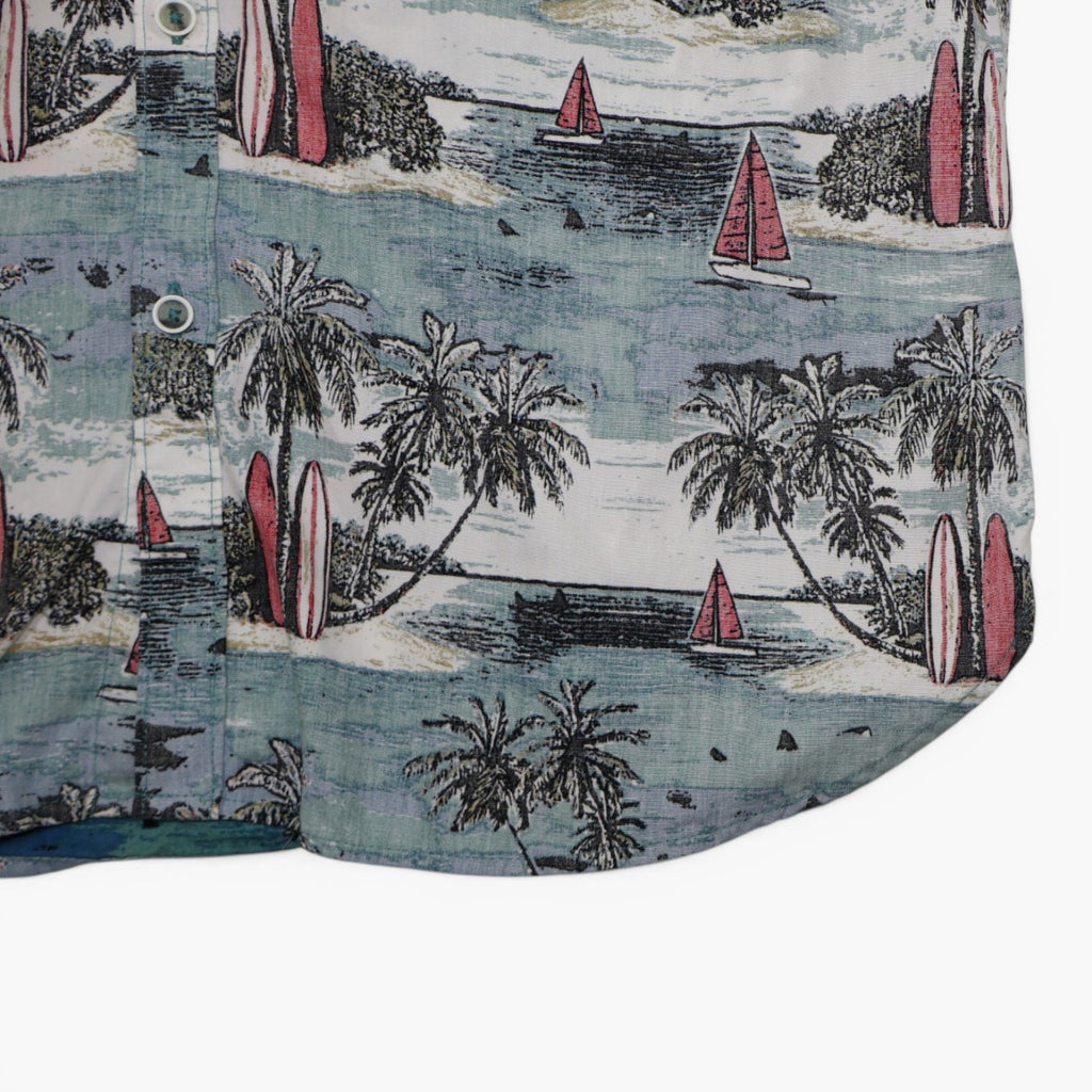 CAMISA MANGA CORTA CON ESTAMPADO TROPICAL | DENIM & FLOWER | TALLA L