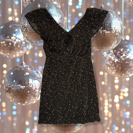 VESTIDO NEGRO CON BRILLO | FLYING TOMATO | M