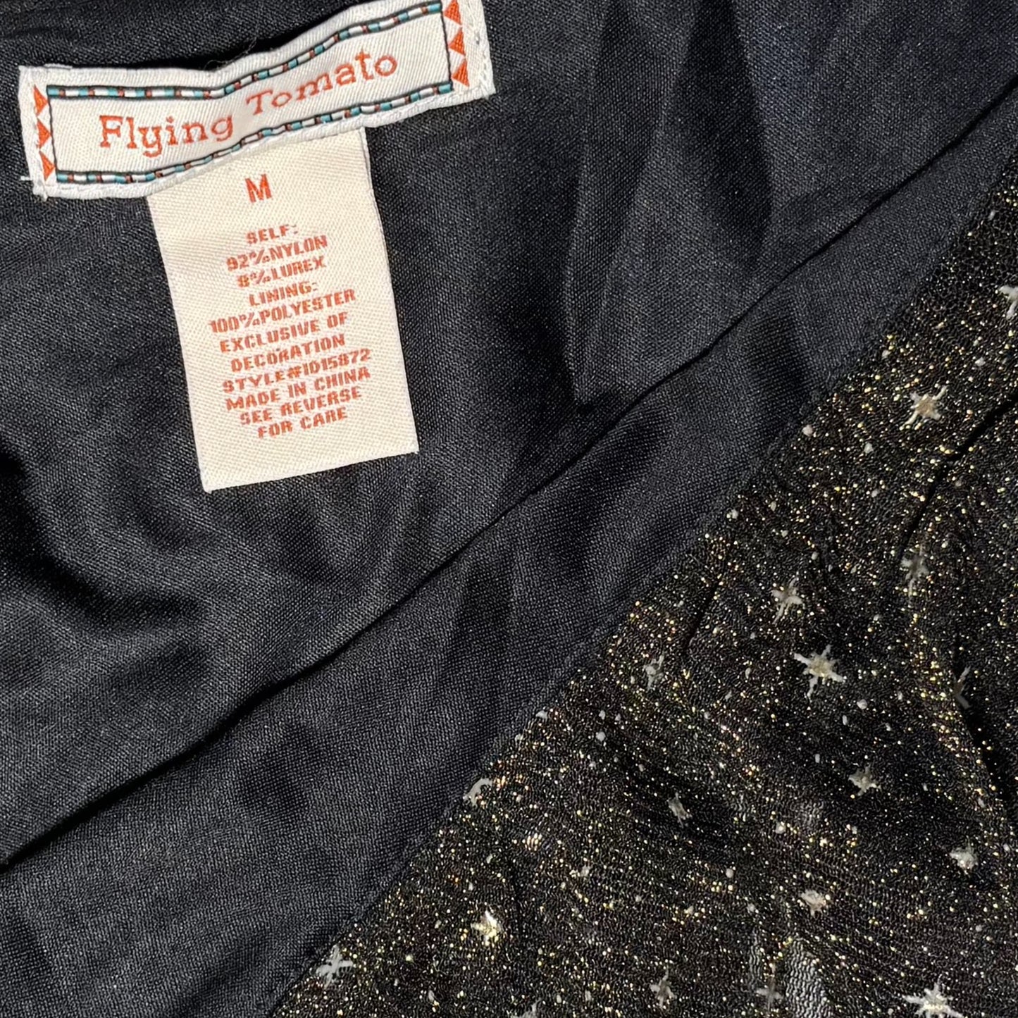 VESTIDO NEGRO CON BRILLO | FLYING TOMATO | M