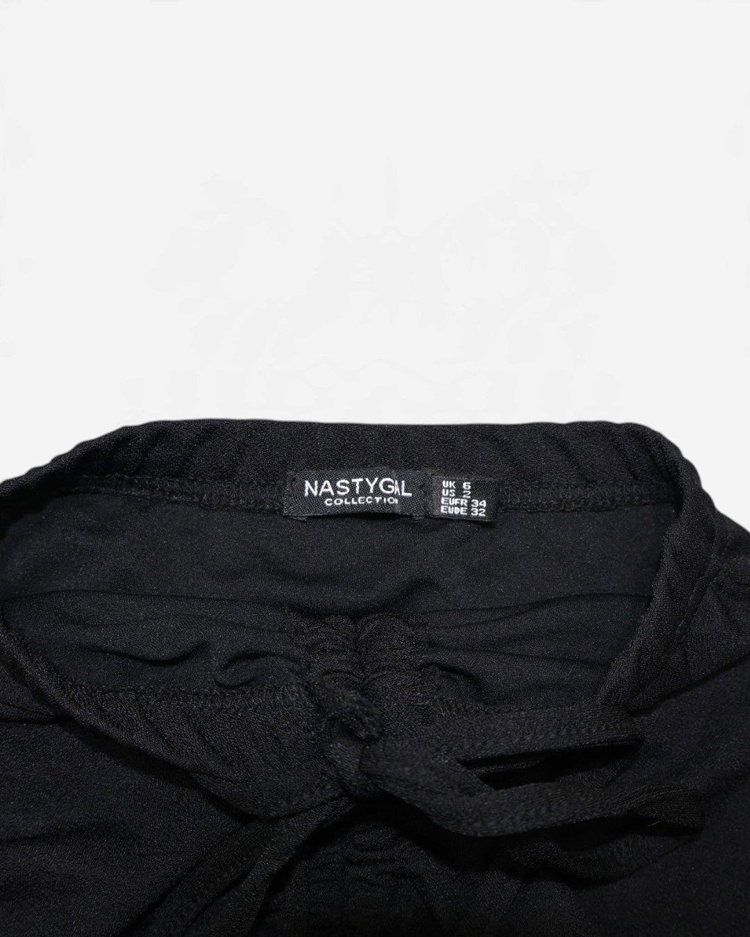 Falda negra fruncida con cordón para mujer Nasty Gal talla 2 (XS), foto 5