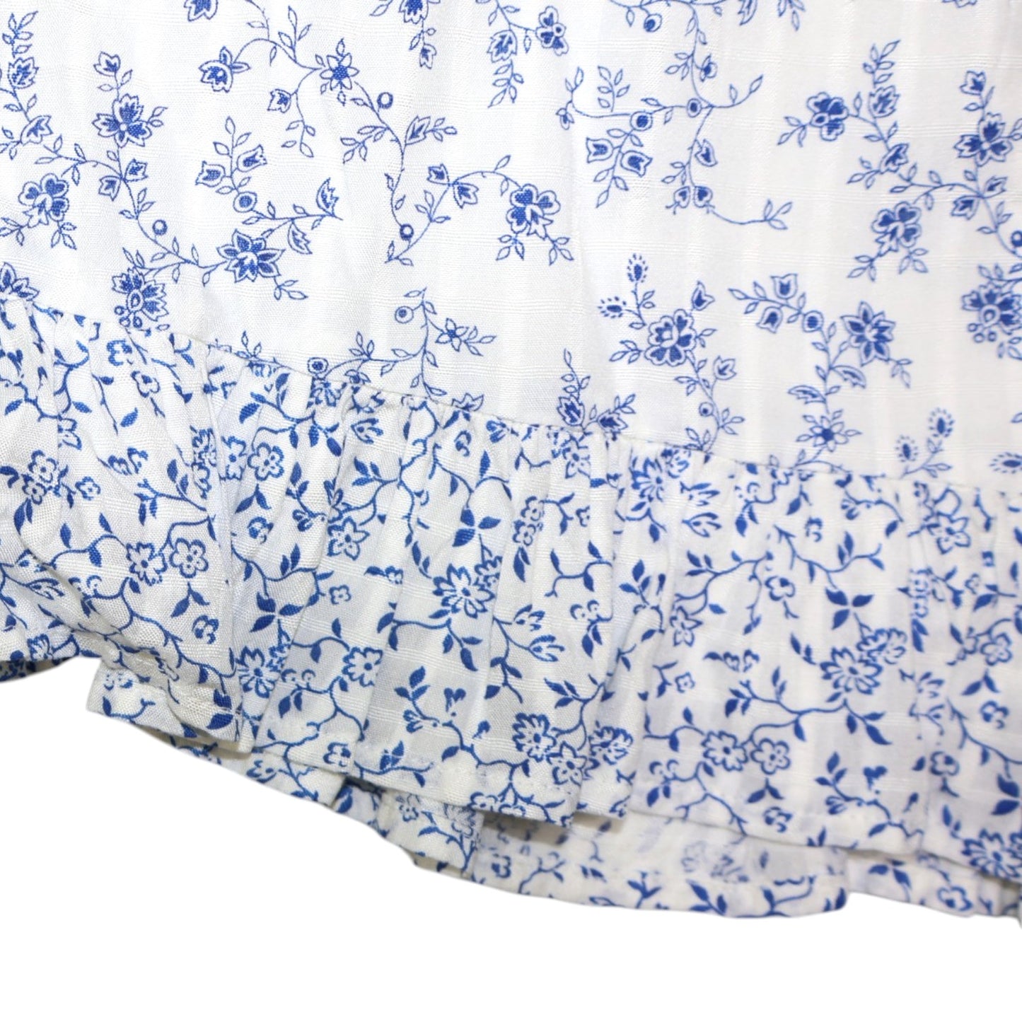 FALDA CORTA BLANCA CON ESTAMPADO FLORAL AZUL | LOFT | TALLA XS