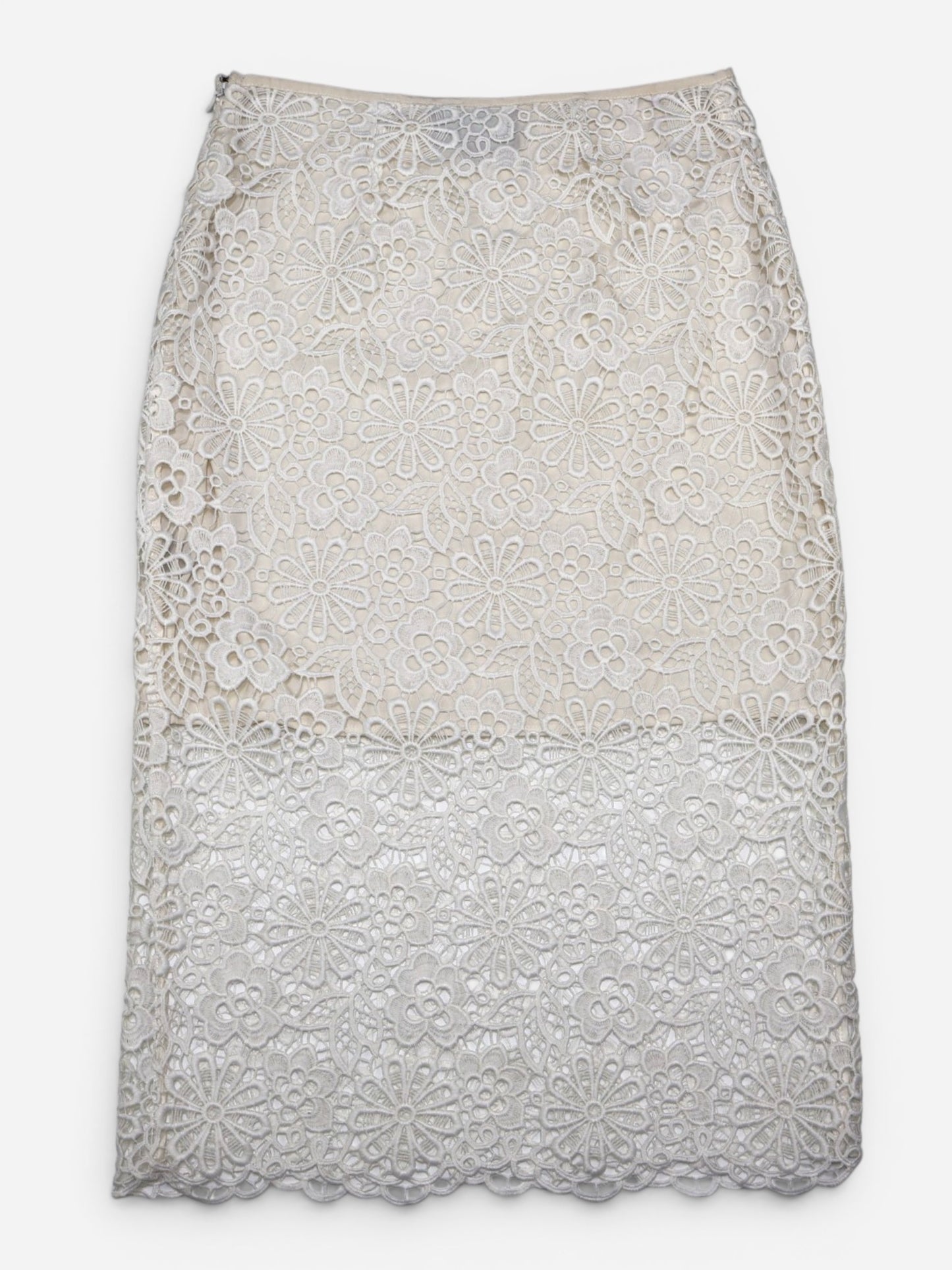 FALDA MIDI DE ENCAJE GUIPUR FLORAL | CYNTHIA ROWLEY | TALLA 6