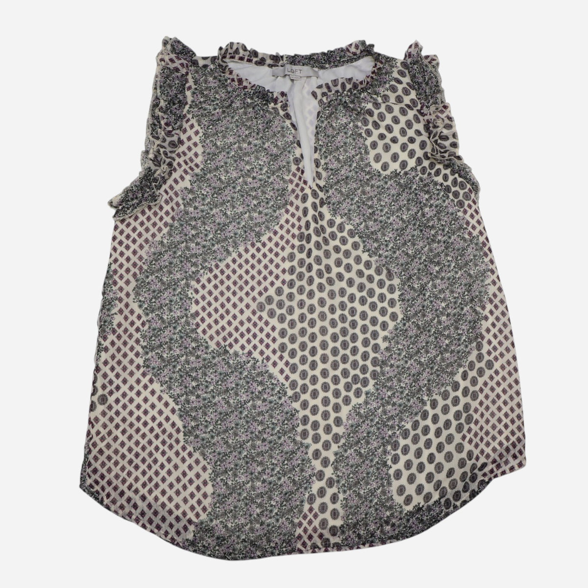 BLUSA DE MANGAS CON VOLANTES | LOFT | TALLA M