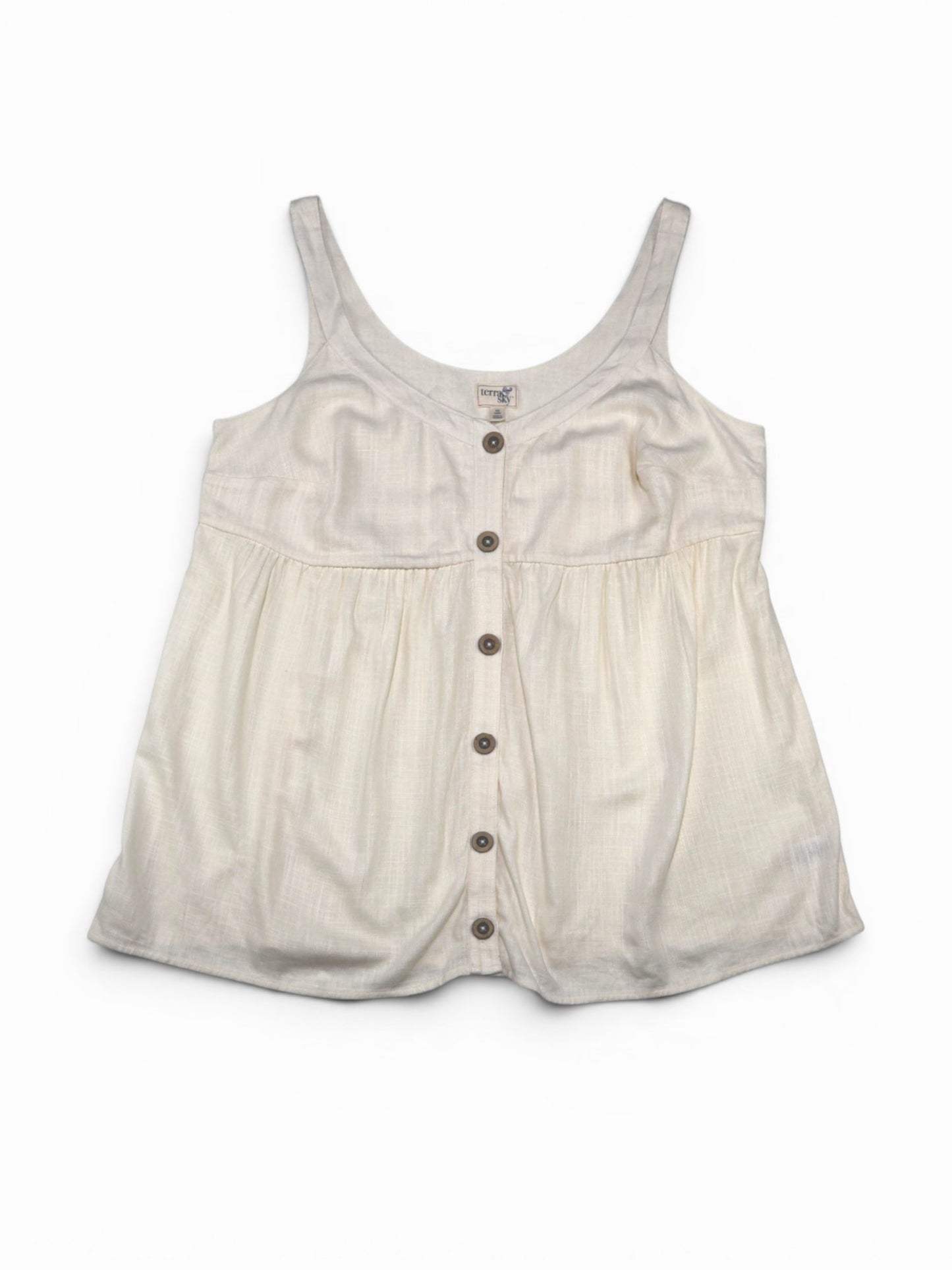 BLUSA DE MEZCLA DE LINO SIN MANGAS | TERRA & SKY | TALLA 0X (14W)