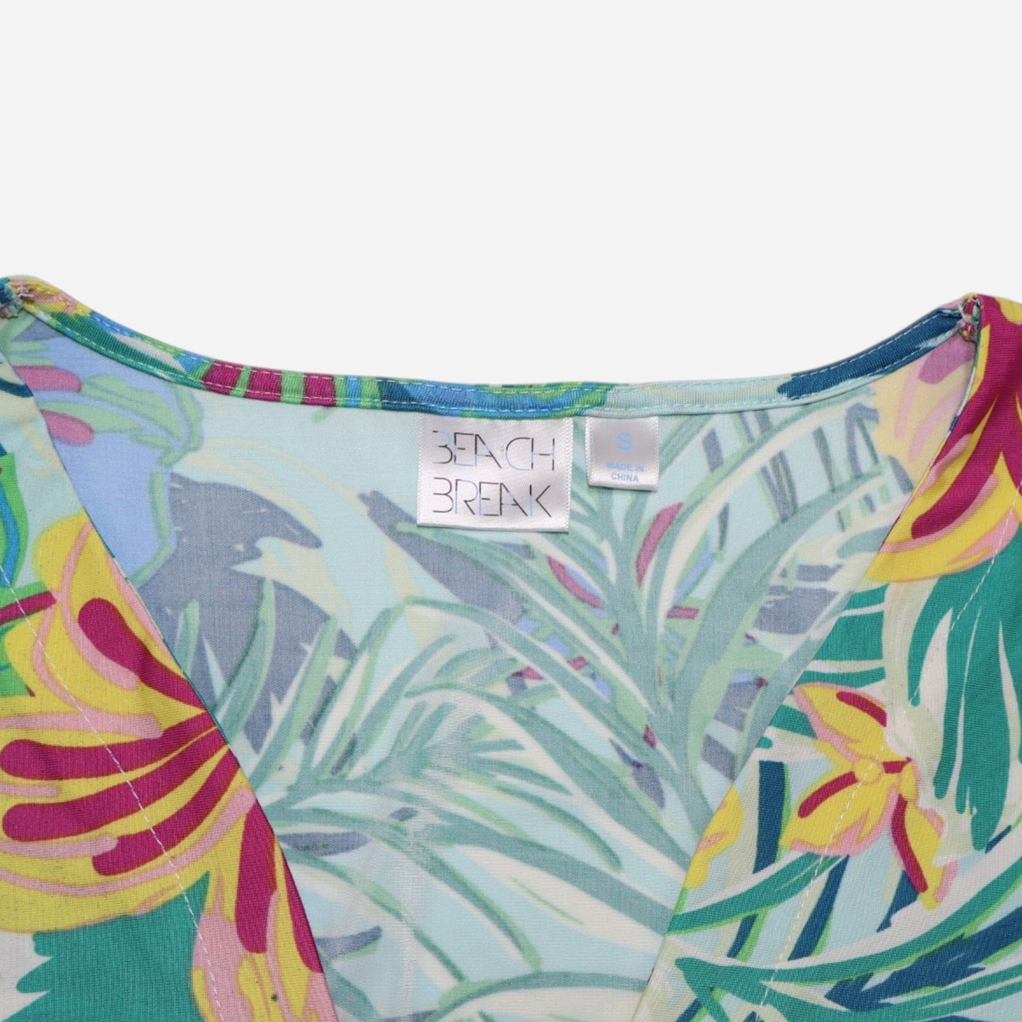 VESTIDO DE PLAYA CON ESTAMPADO TROPICAL PARA MUJER | BEACH BREAK | TALLA S