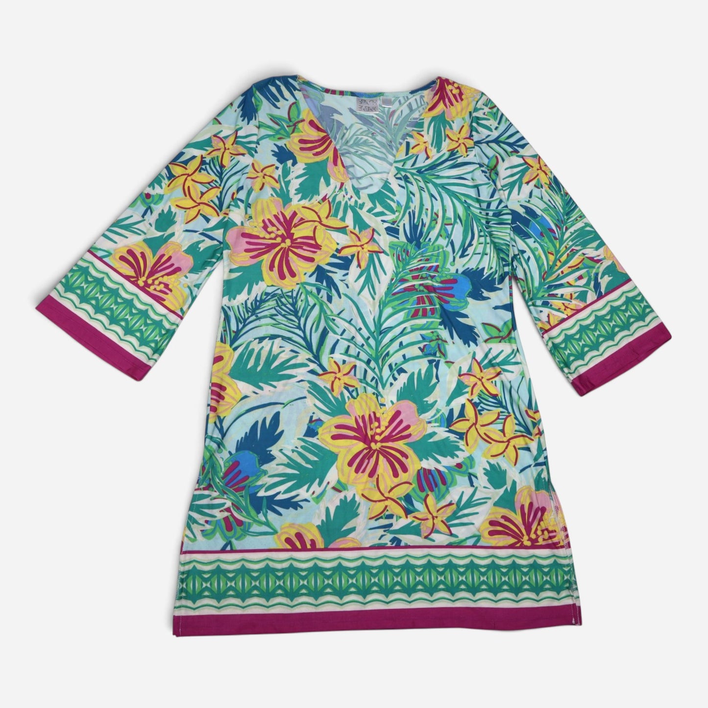 VESTIDO DE PLAYA CON ESTAMPADO TROPICAL PARA MUJER | BEACH BREAK | TALLA S