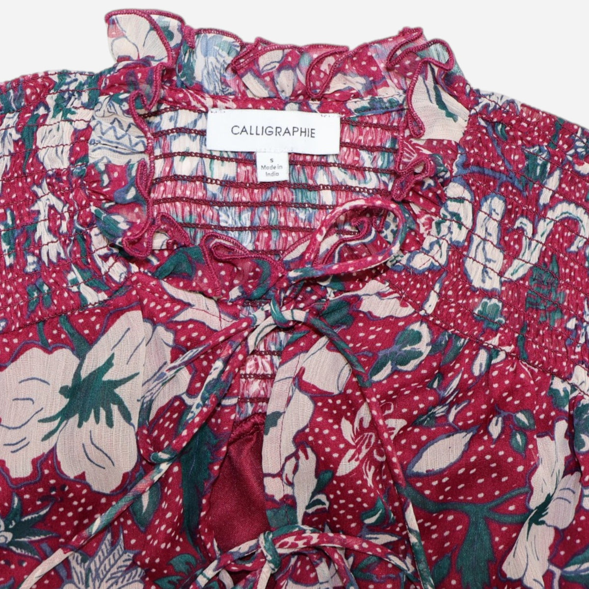 BLUSA CON ESTAMPADO FLORAL MANGA LARGA | CALLIGRAPHIE | TALLA S