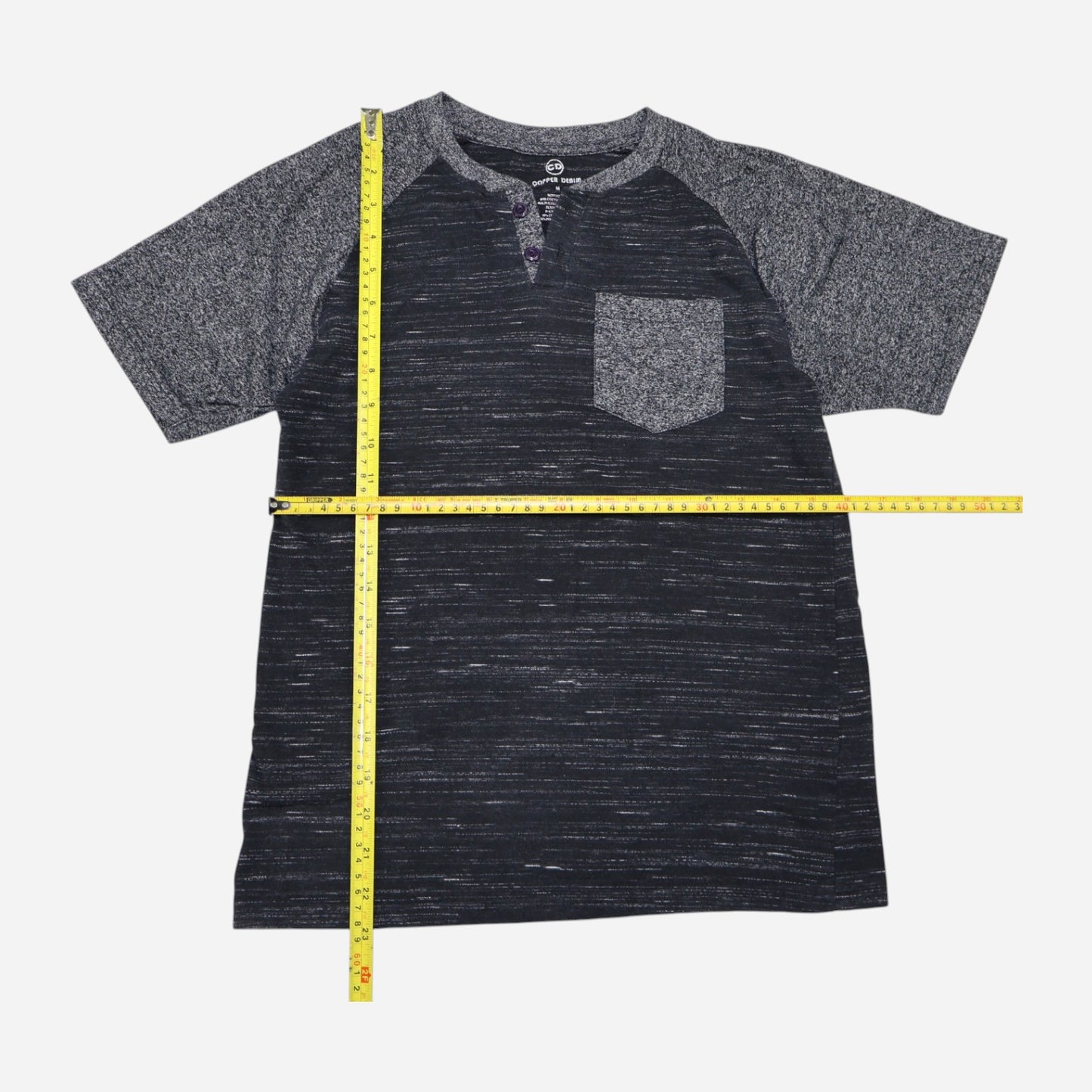 T-SHIRT NEGRA CON GRIS PARA NIÑOS | COPPER DENIM | TALLA M