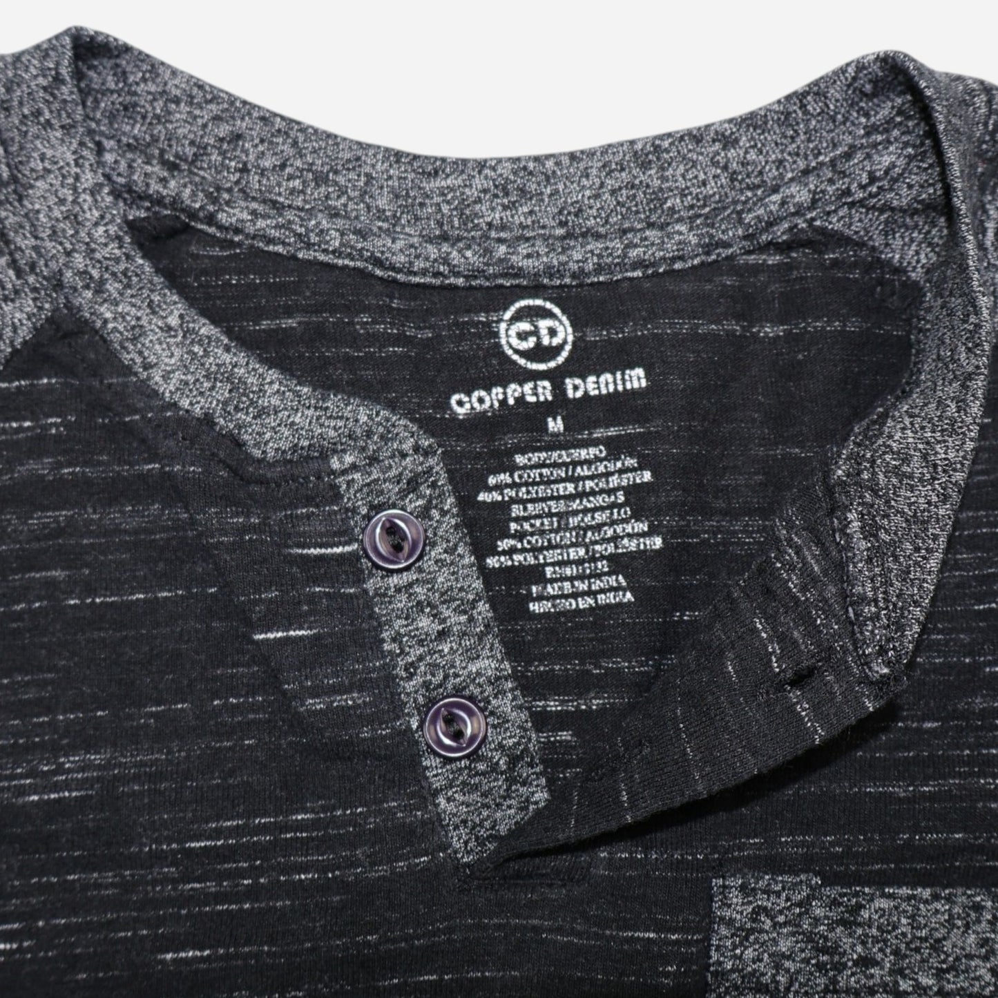 T-SHIRT NEGRA CON GRIS PARA NIÑOS | COPPER DENIM | TALLA M