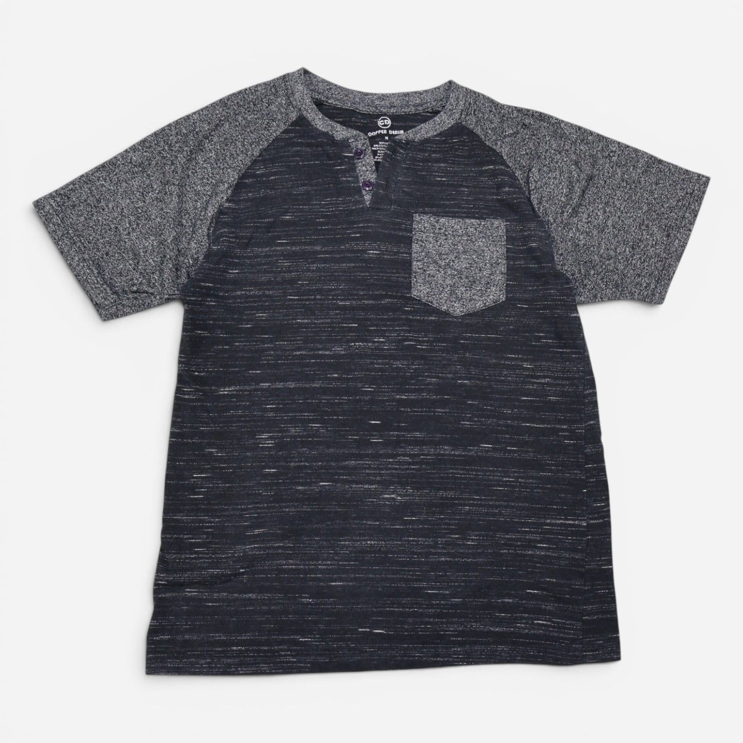T-SHIRT NEGRA CON GRIS PARA NIÑOS | COPPER DENIM | TALLA M