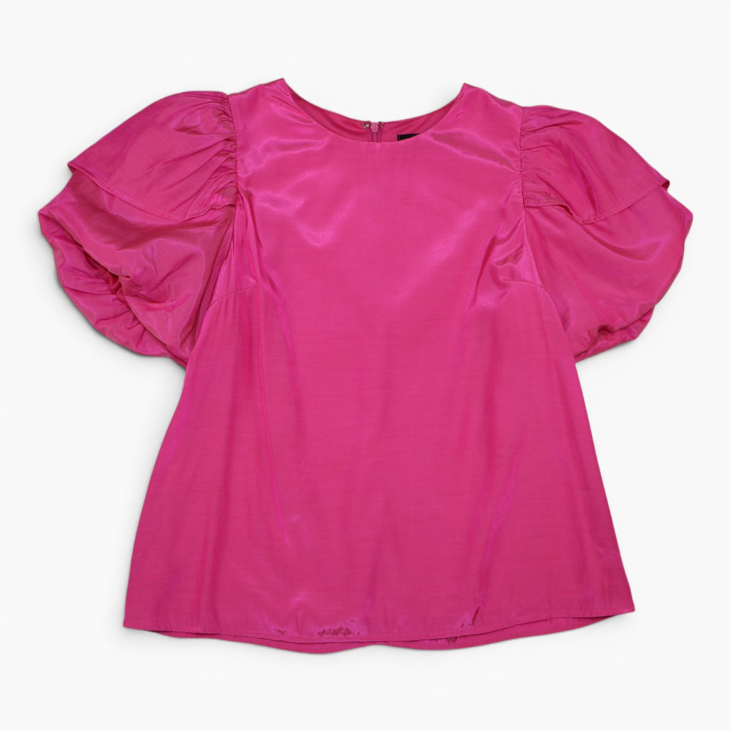 BLUSA FUCSIA CON MANGAS ABULLONADAS | ANNA GRACE | TALLA S