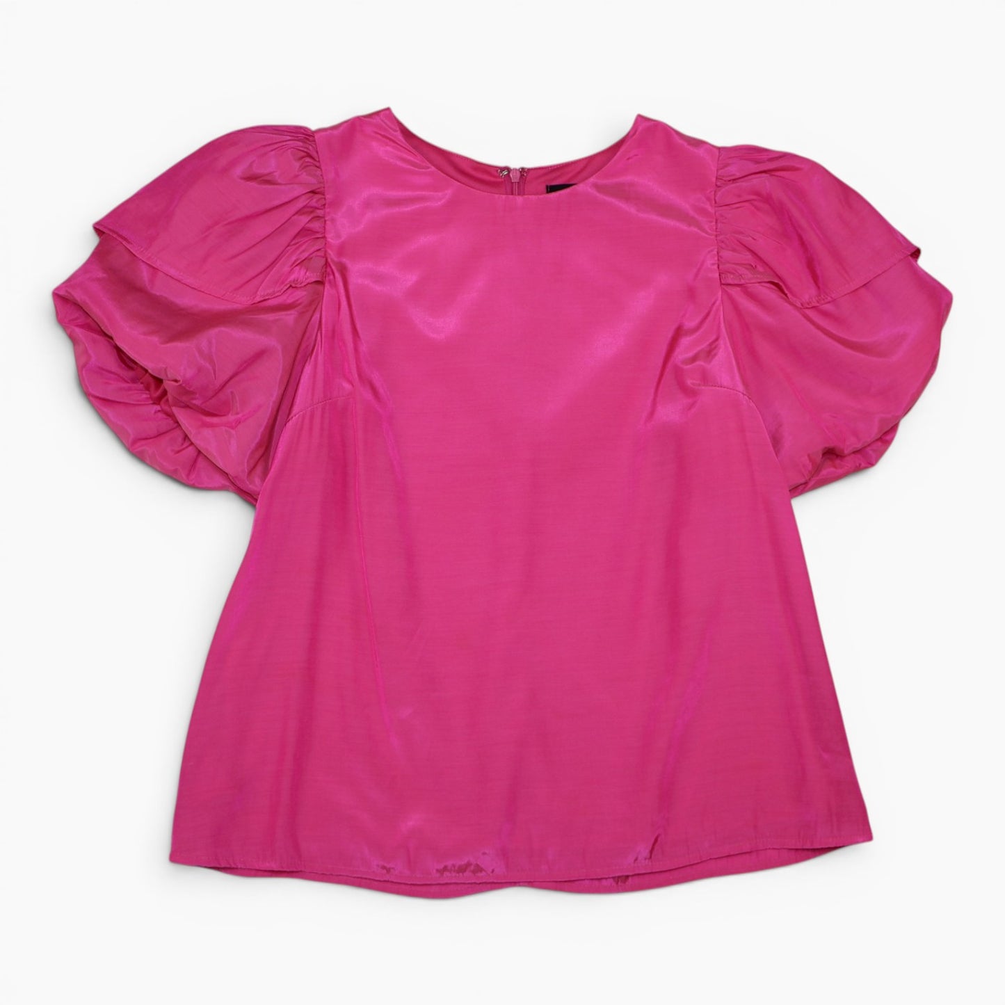BLUSA FUCSIA CON MANGAS ABULLONADAS | ANNA GRACE | TALLA S